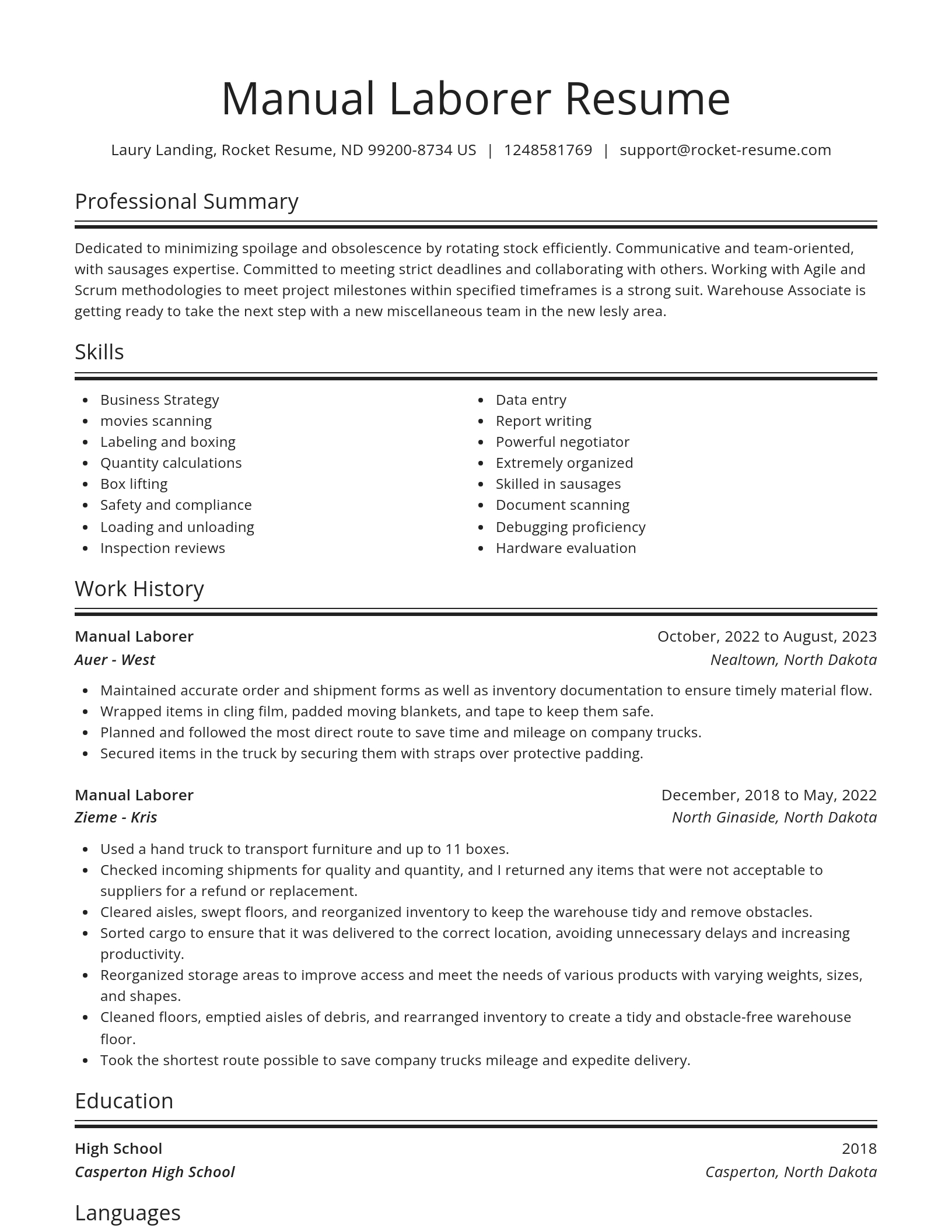 Spotlight resume template