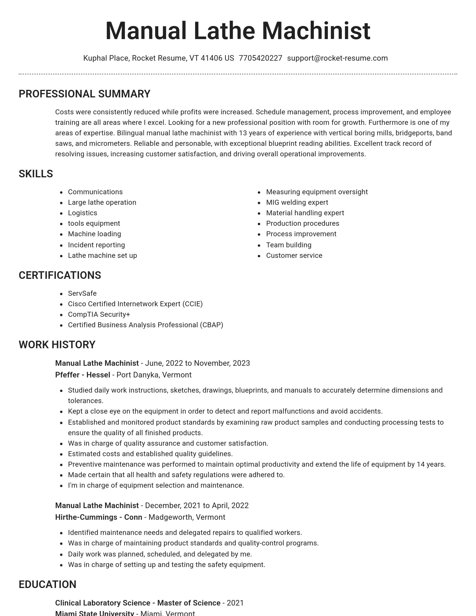 Brilliant resume template