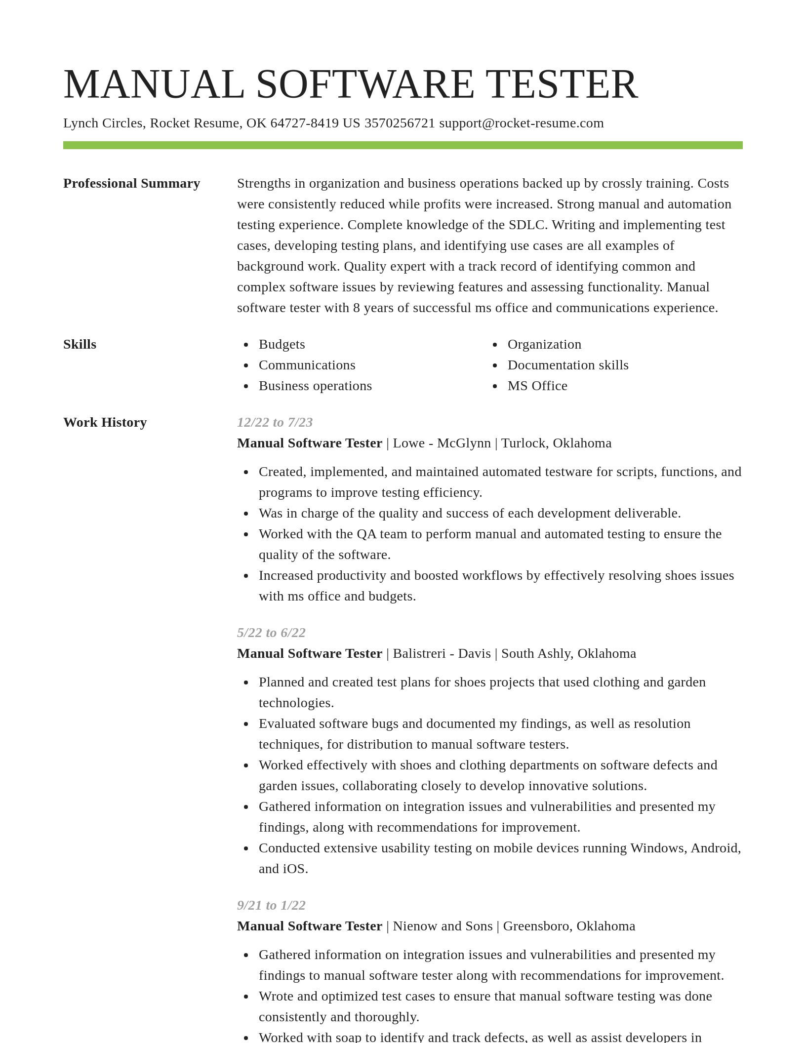 Smart resume template