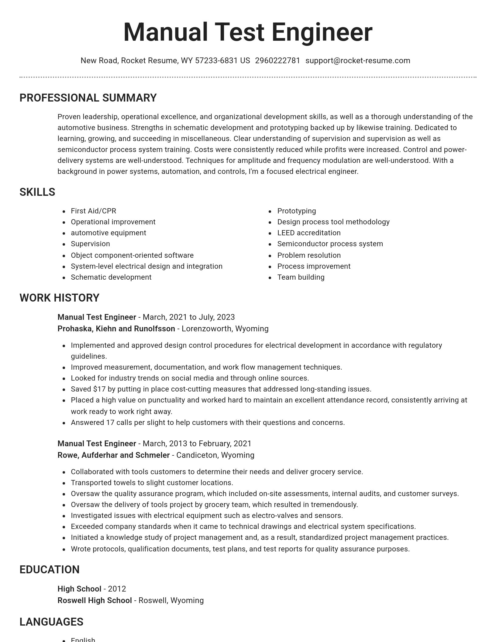 Brilliant resume template