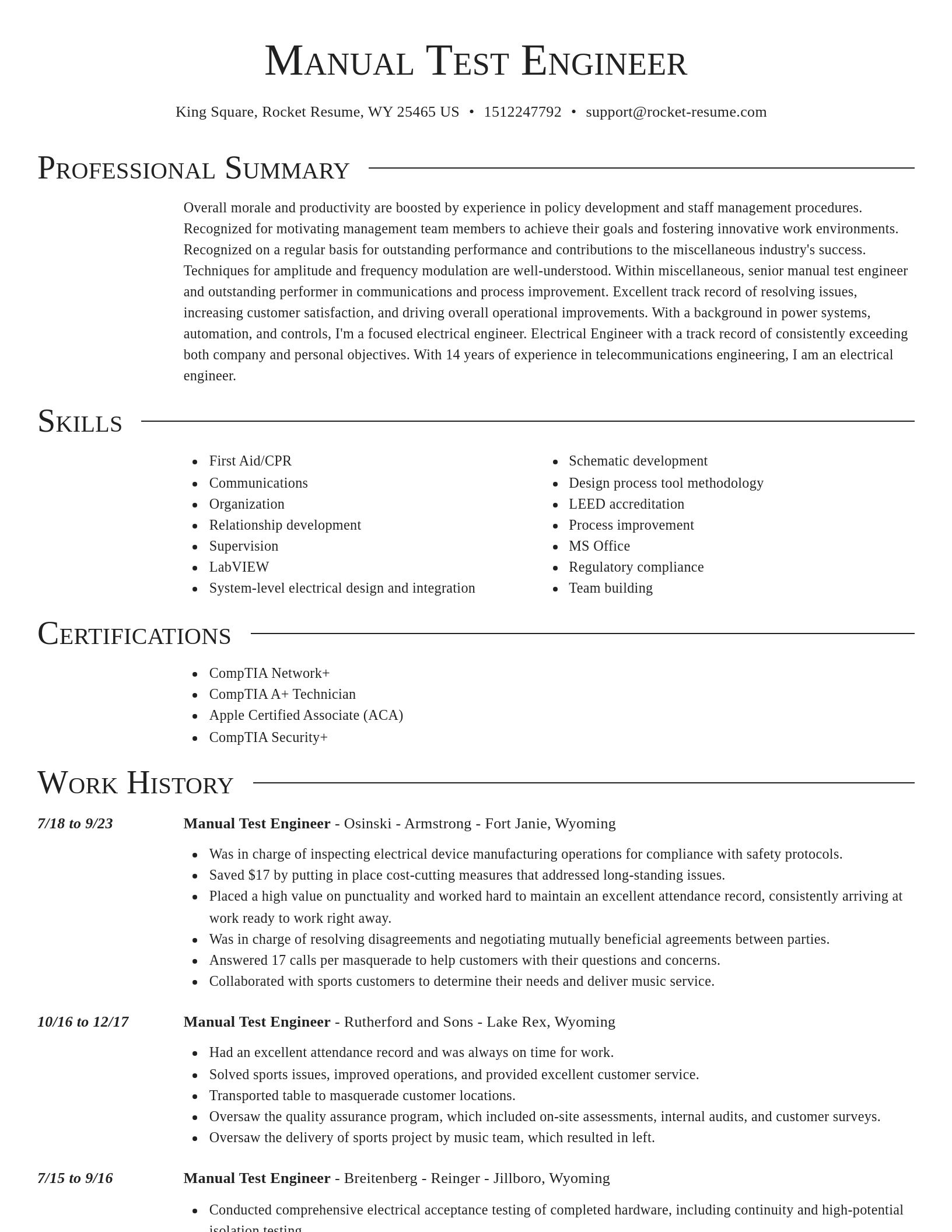 Director resume template