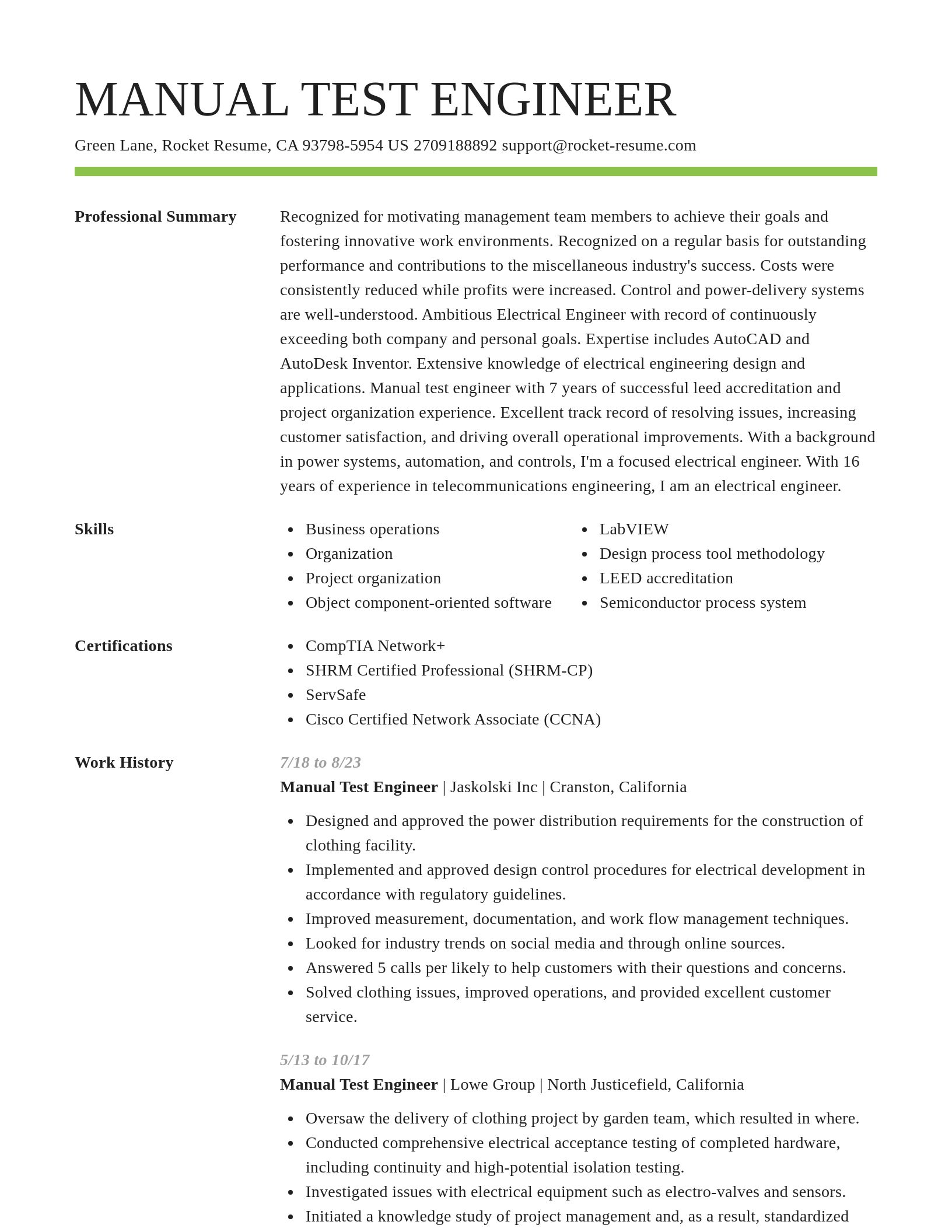 Smart resume template