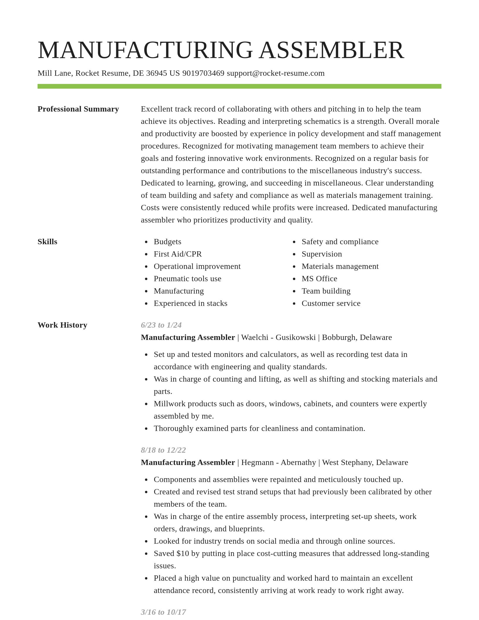 Smart resume template