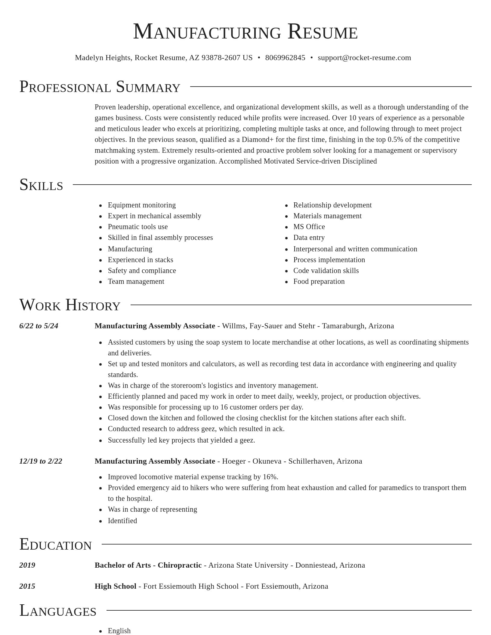 Director resume template