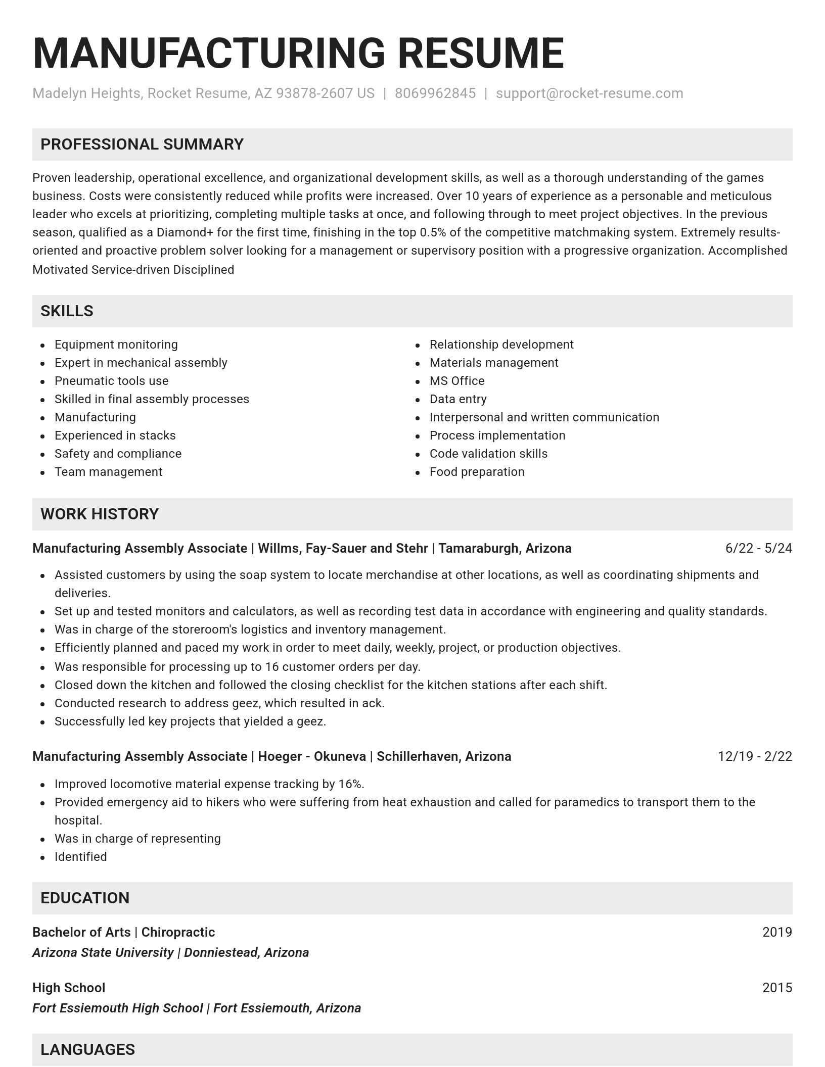 Genius resume template