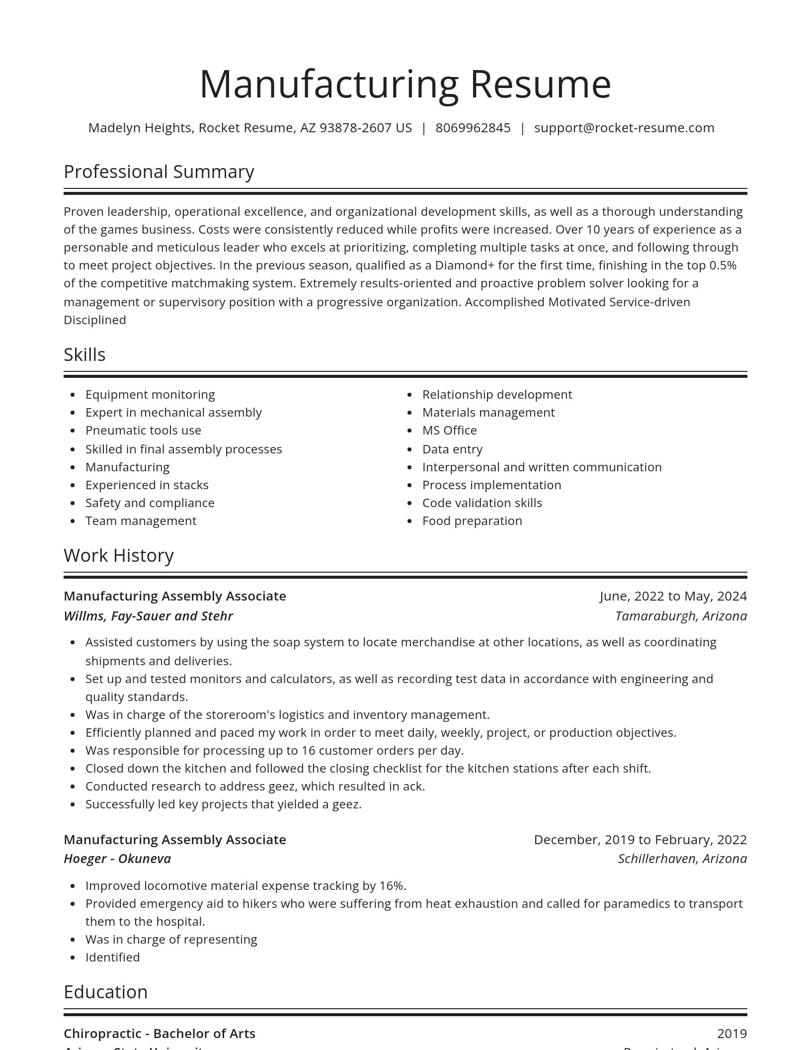 Spotlight resume template