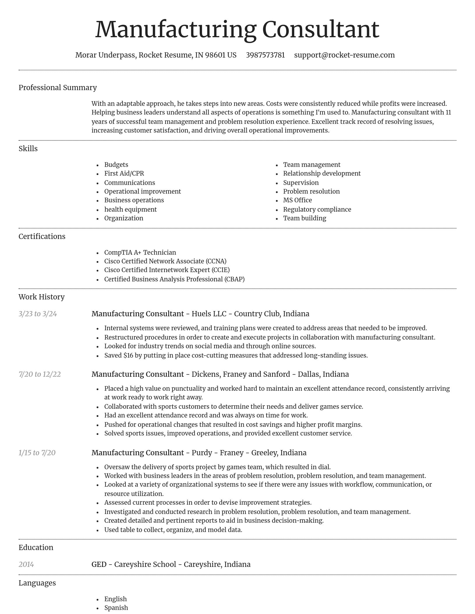 Dignified resume template