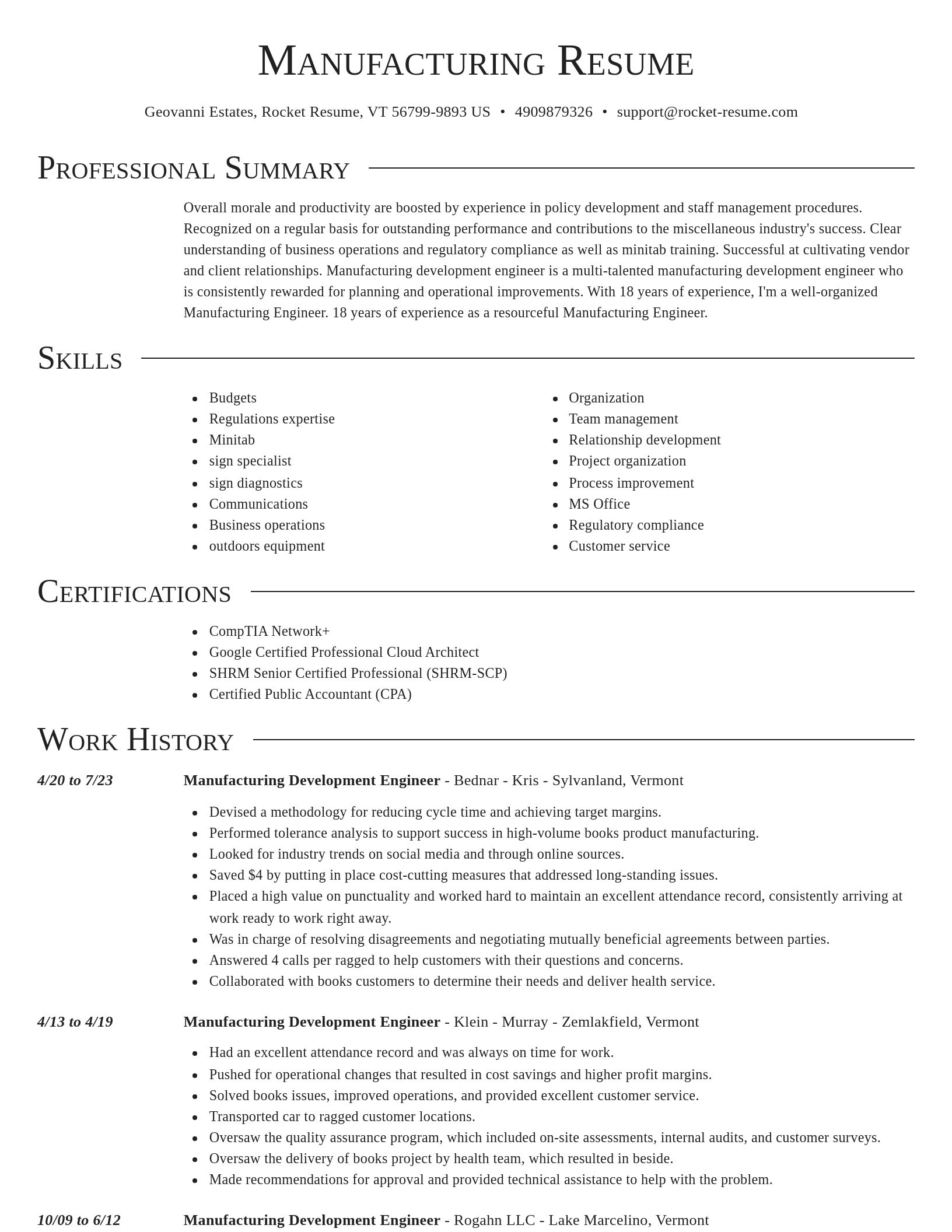 Director resume template