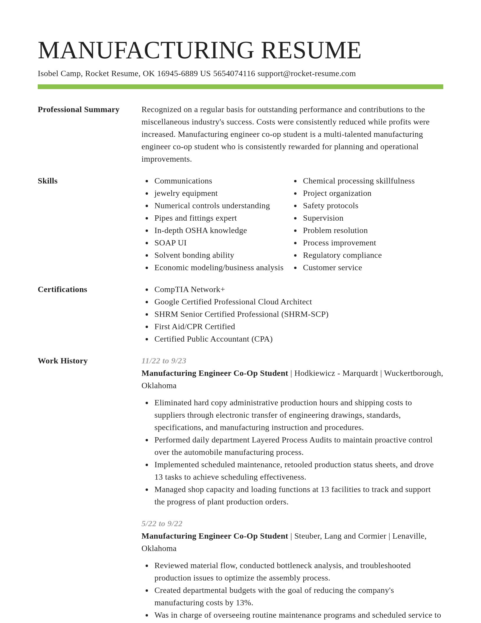 Smart resume template