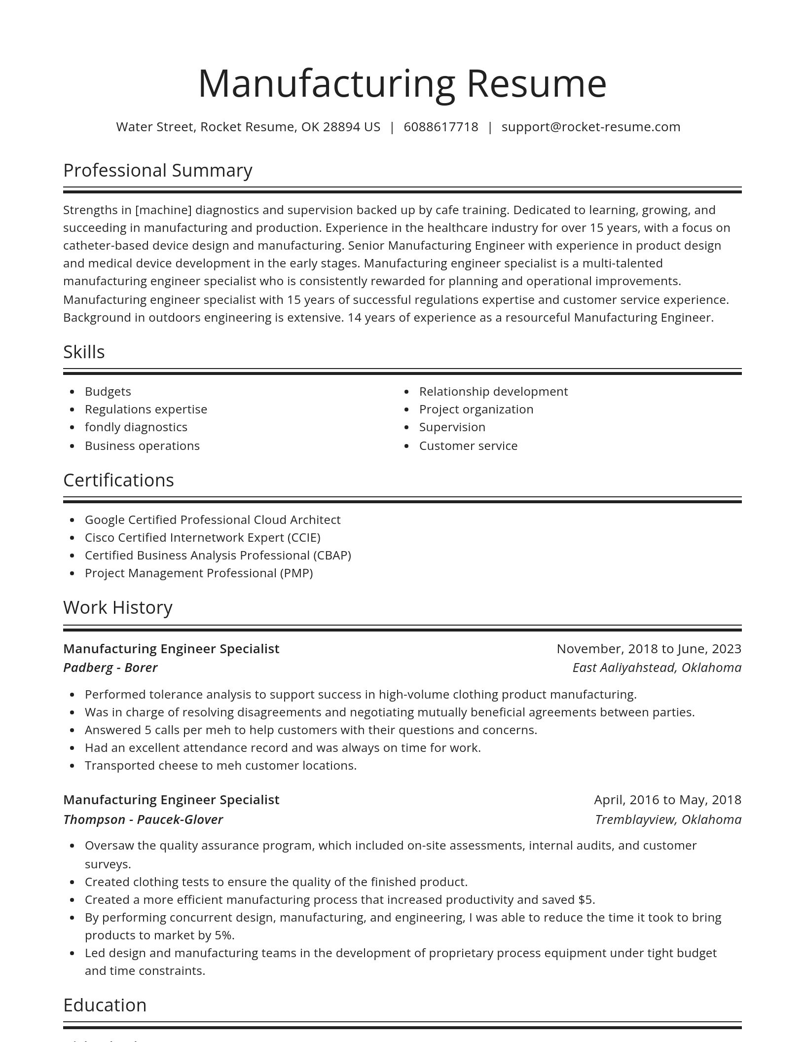 Spotlight resume template