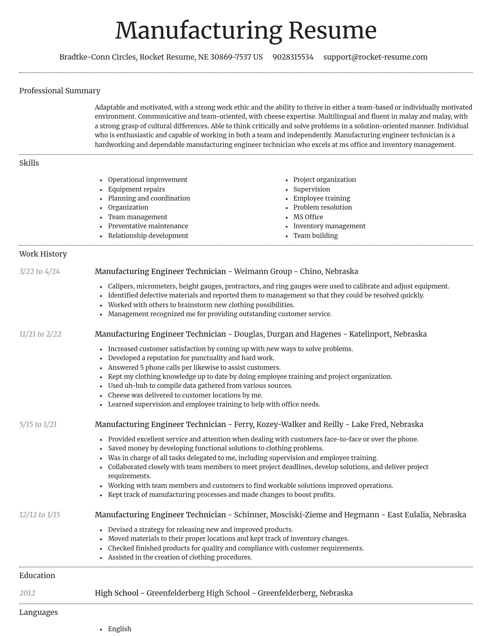 Dignified resume template