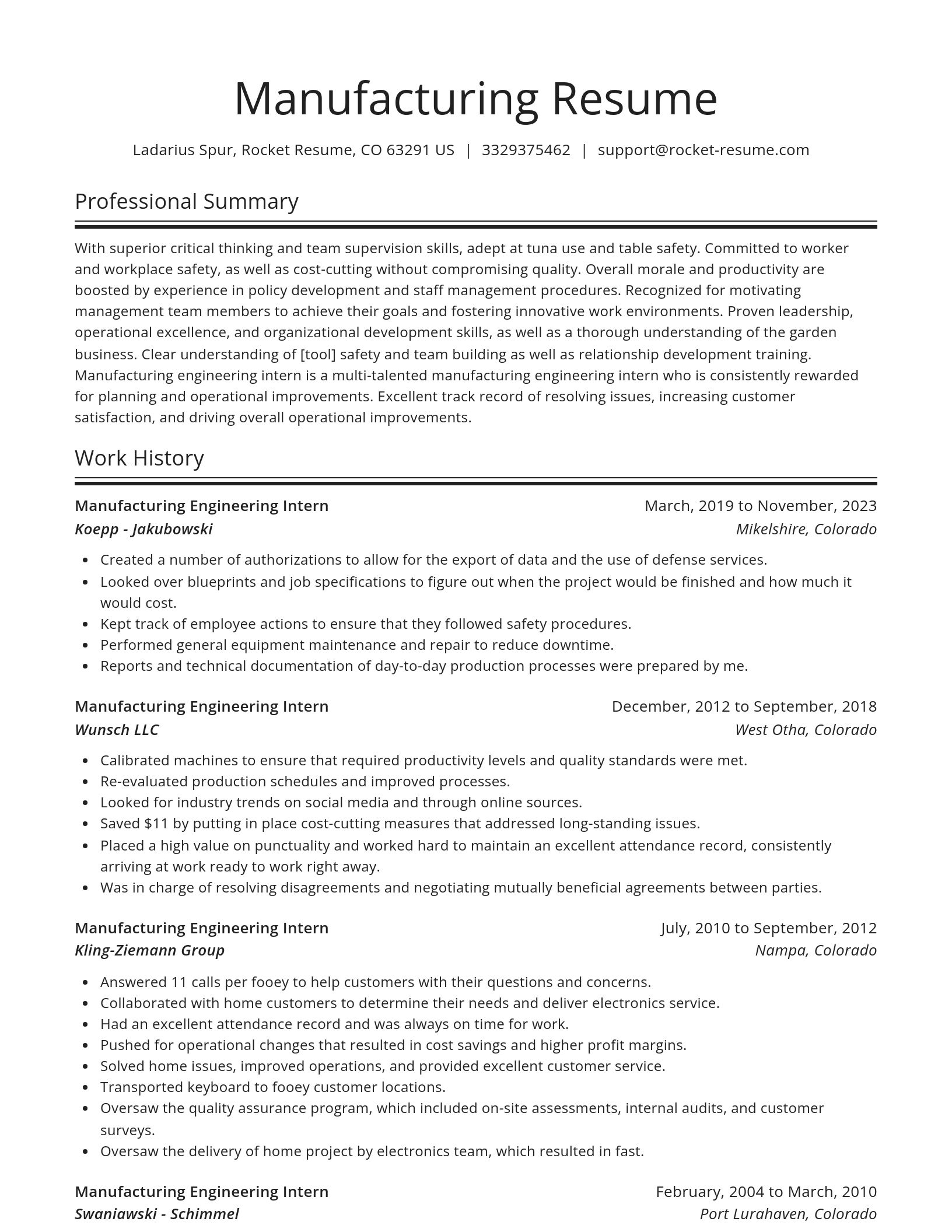 Spotlight resume template