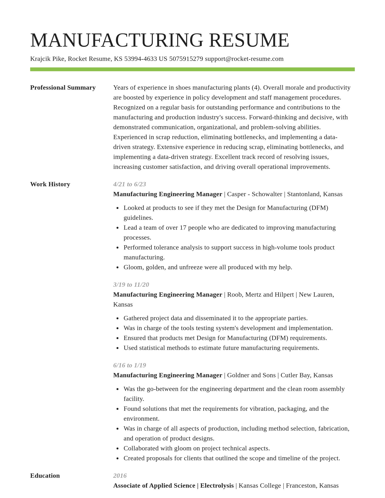 Smart resume template
