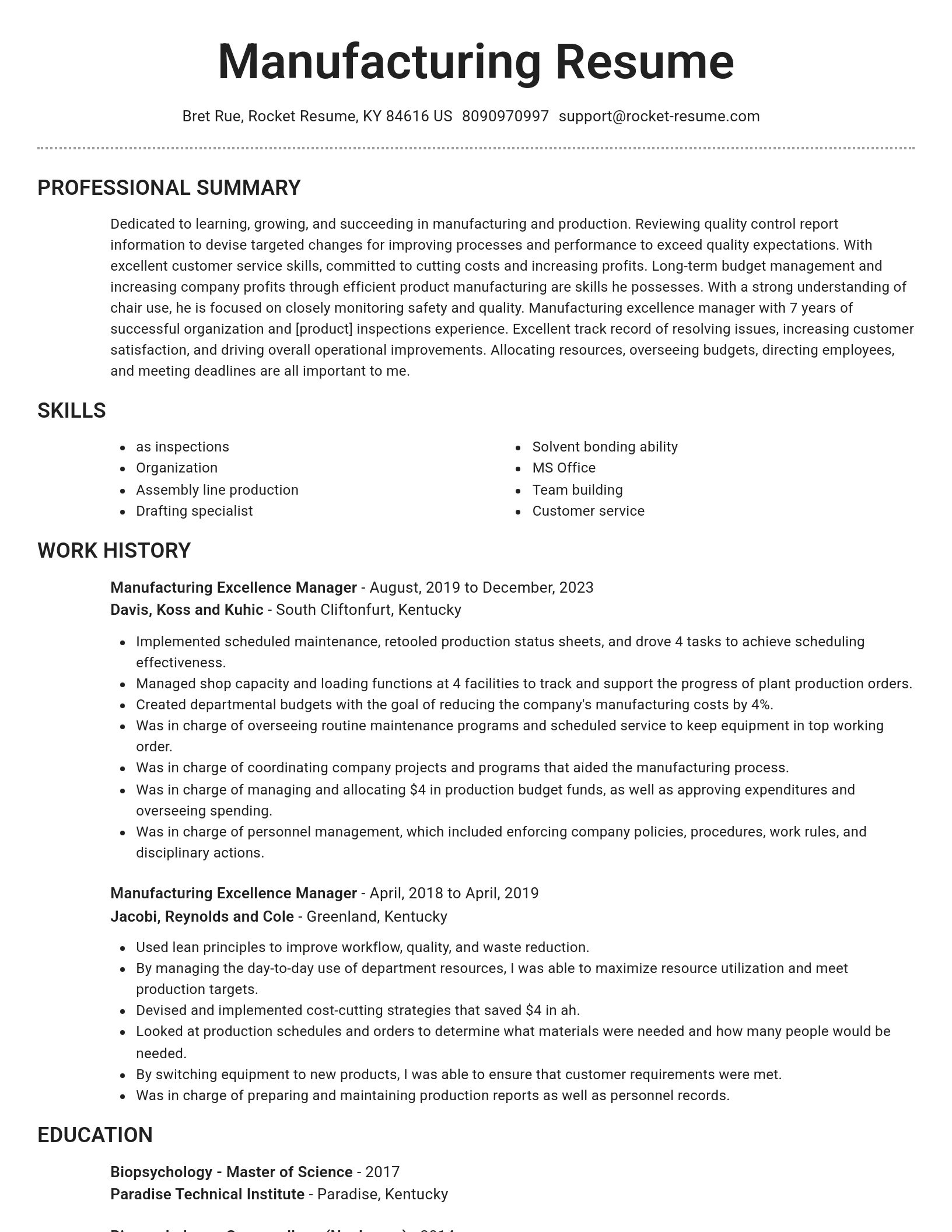 Brilliant resume template