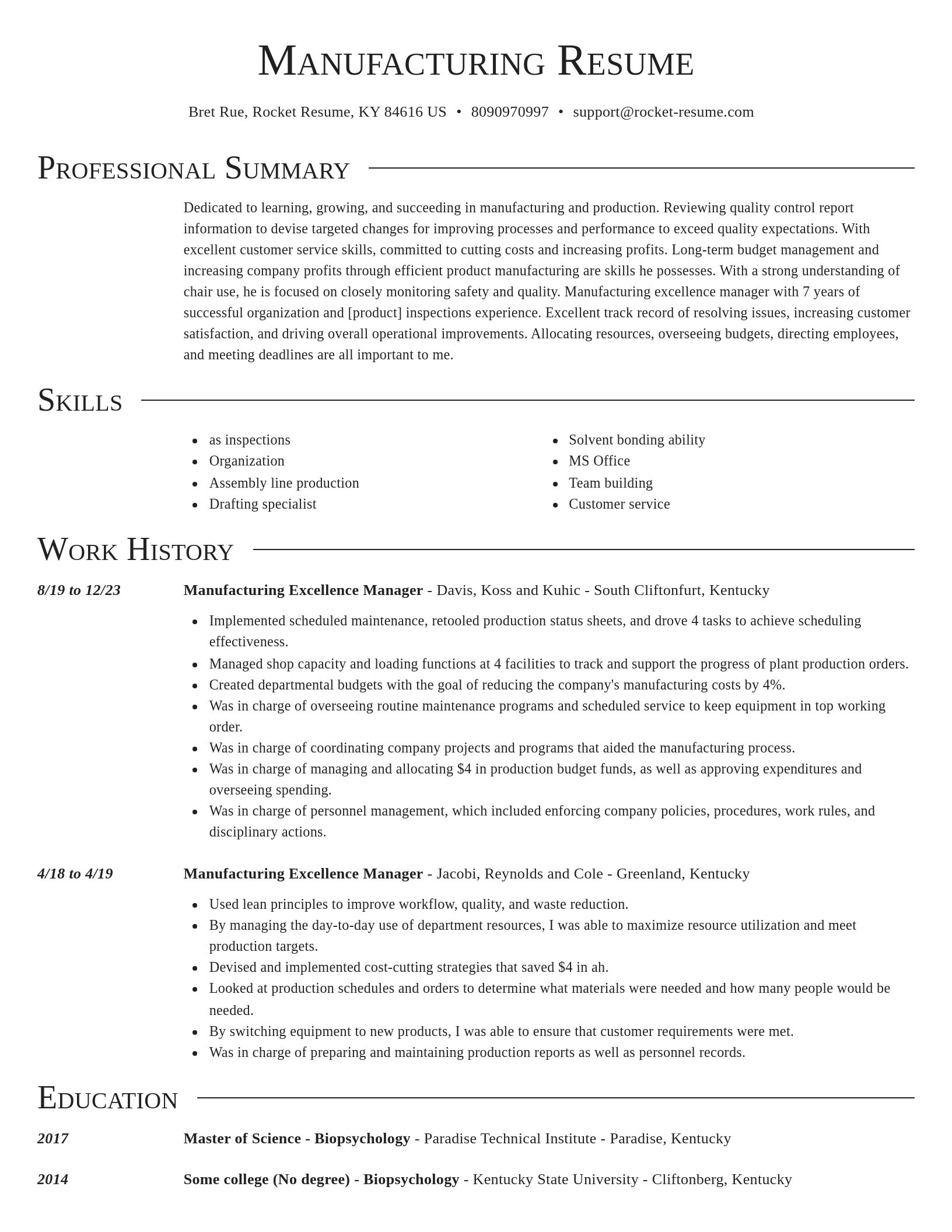 Director resume template