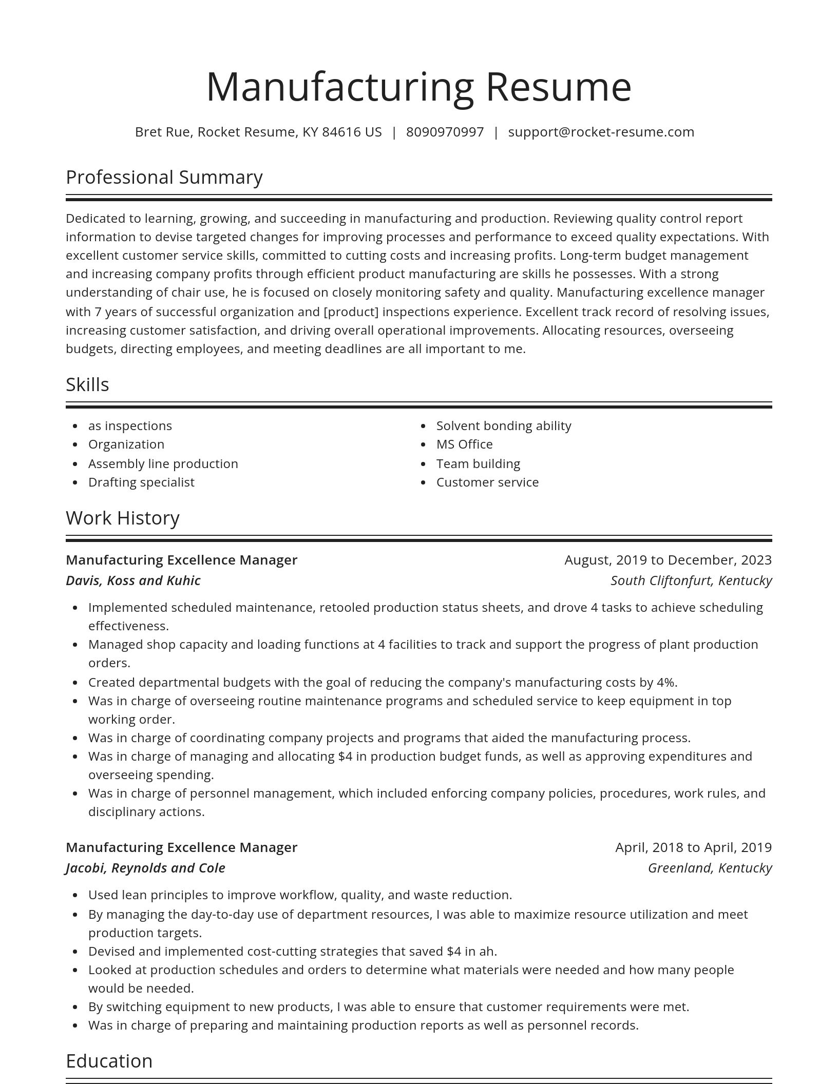 Spotlight resume template