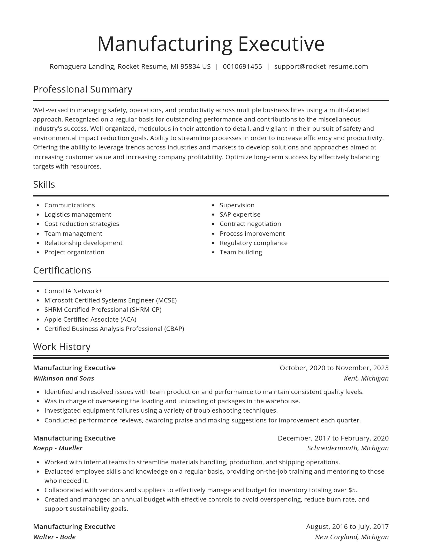 Spotlight resume template