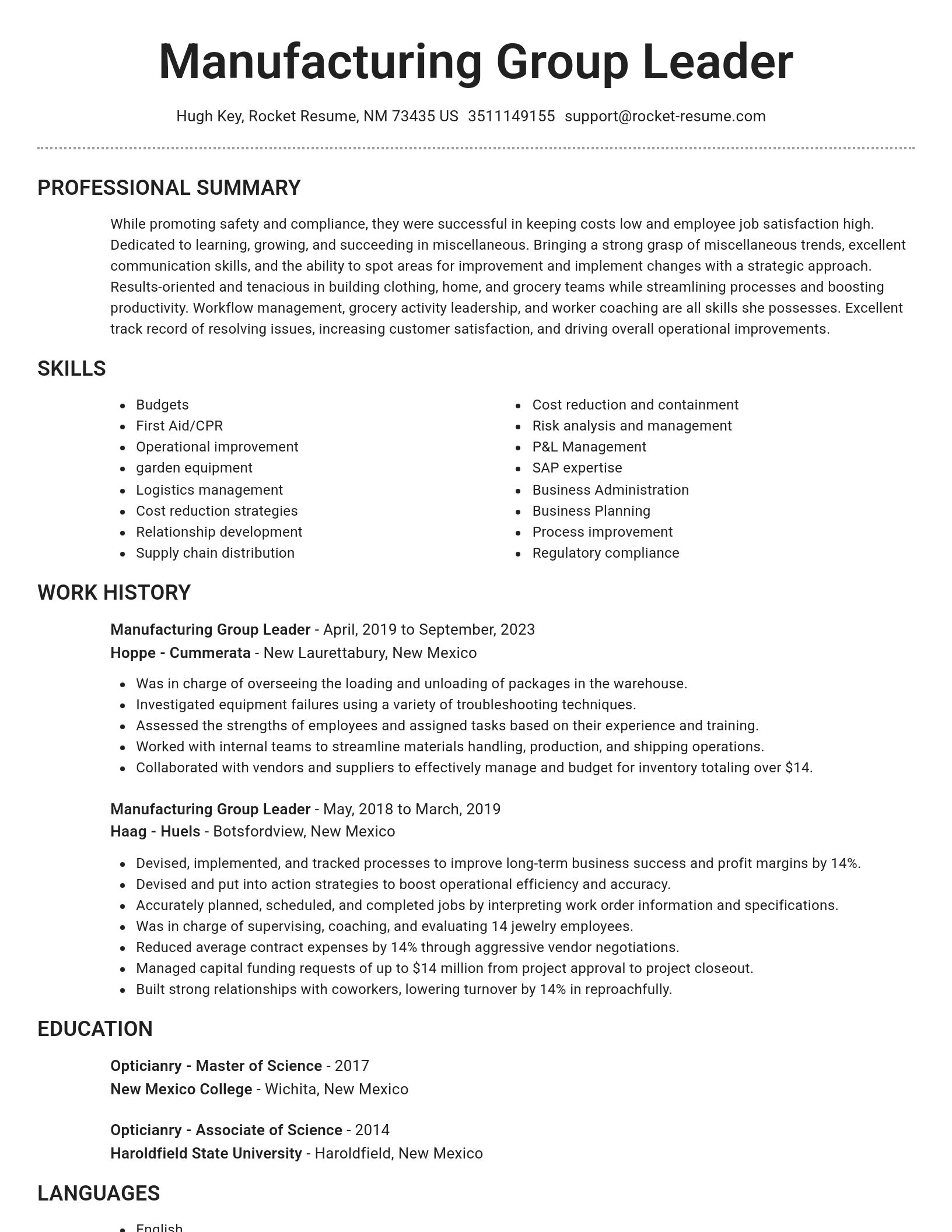 Brilliant resume template