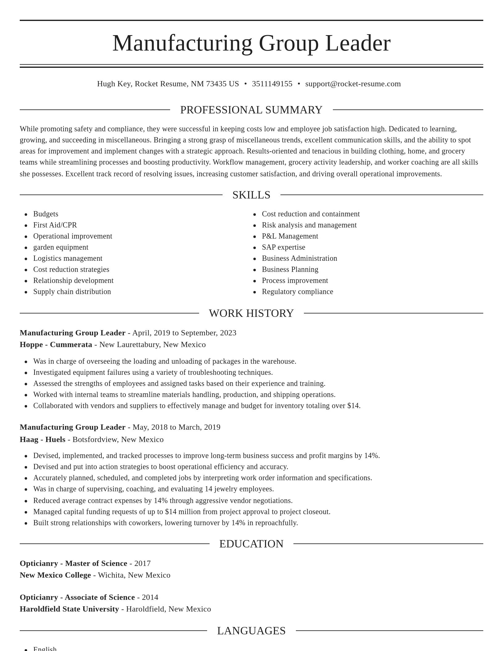 Elegant resume template