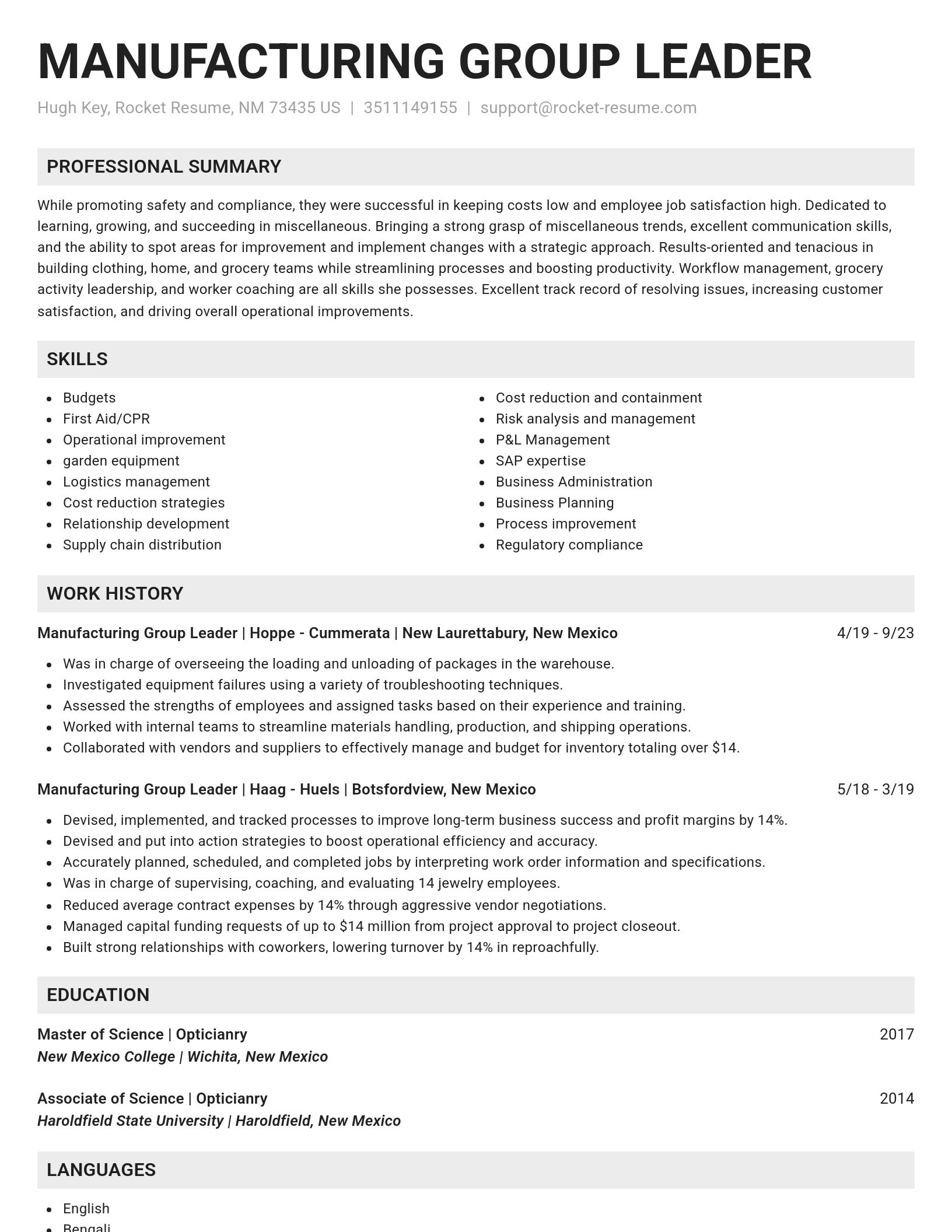 Genius resume template