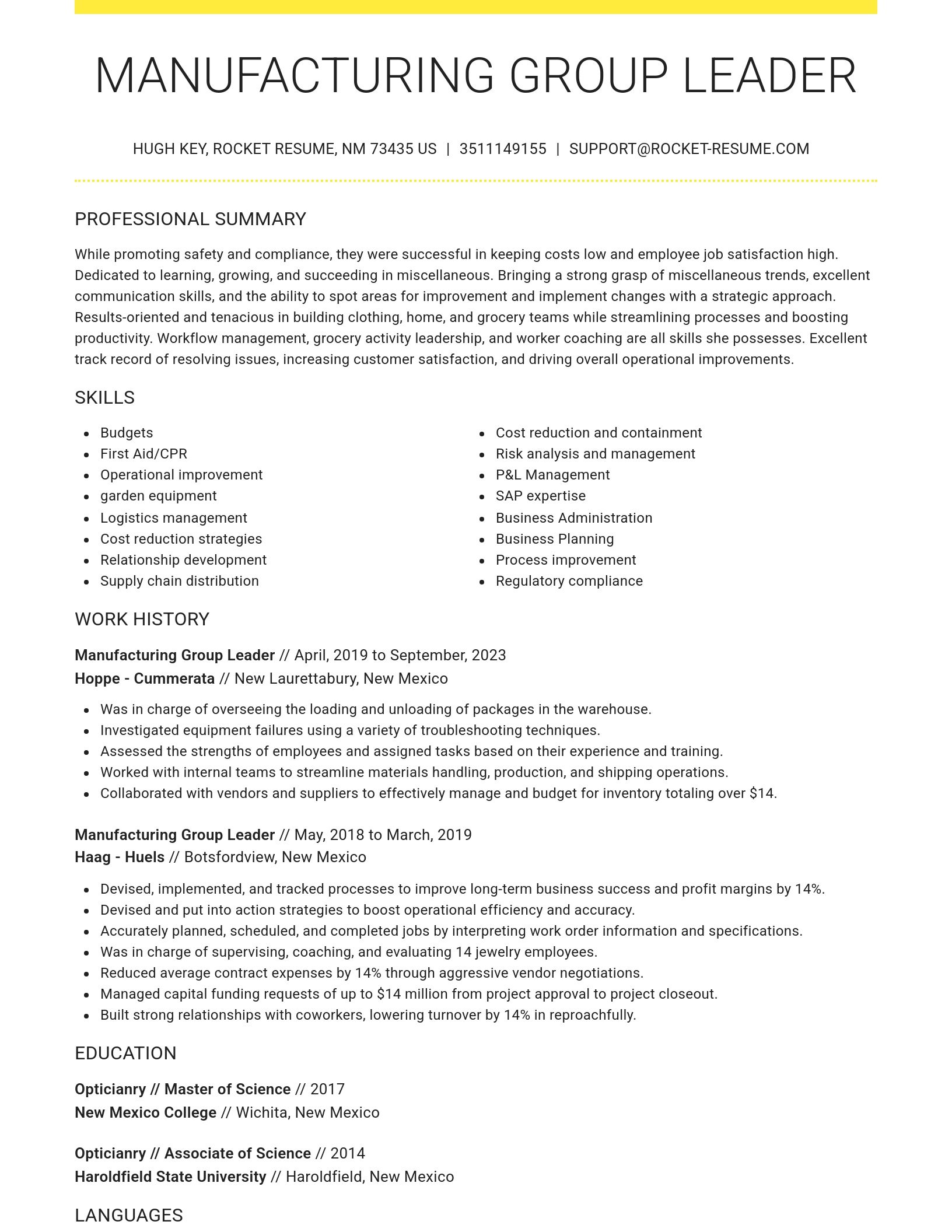 Grand resume template