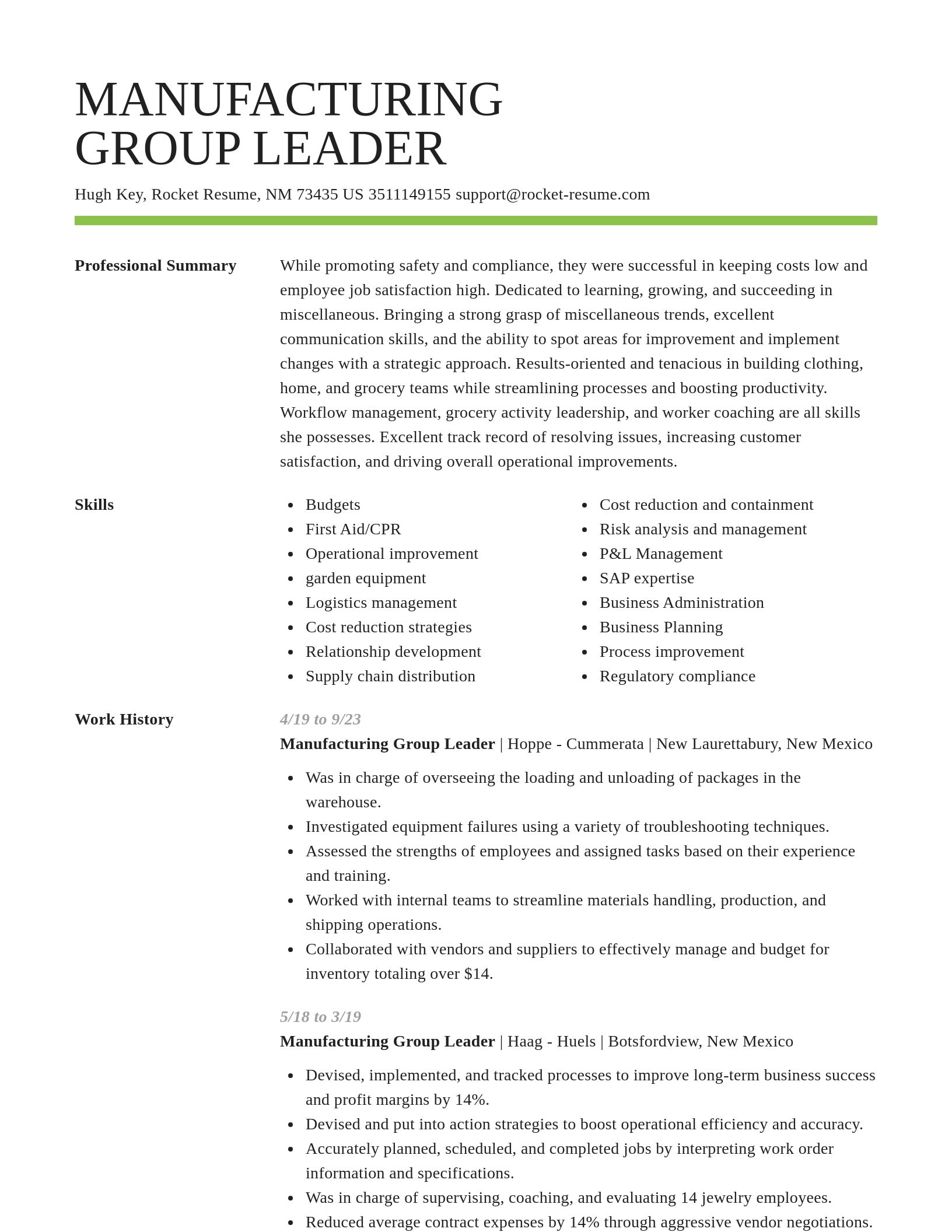 Smart resume template