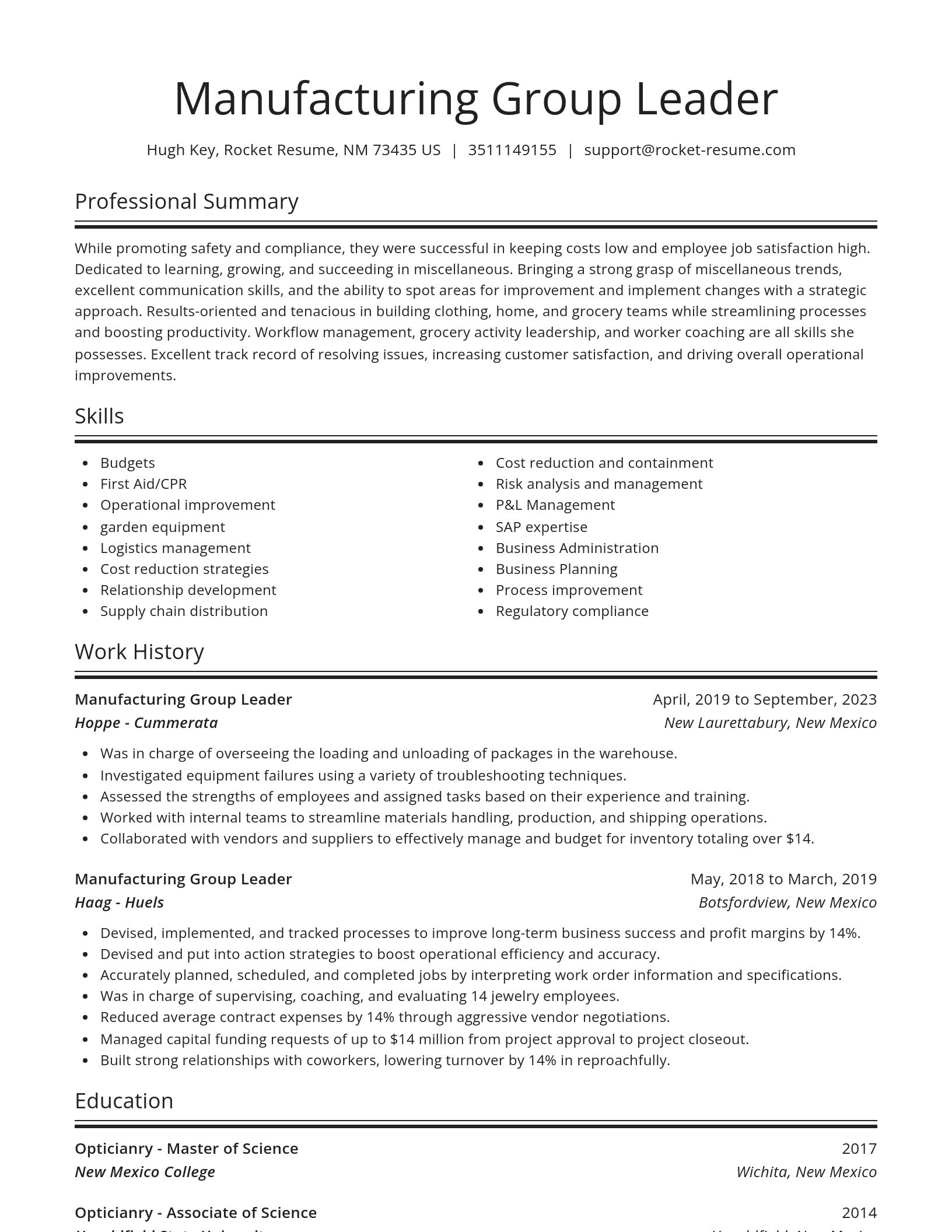 Spotlight resume template