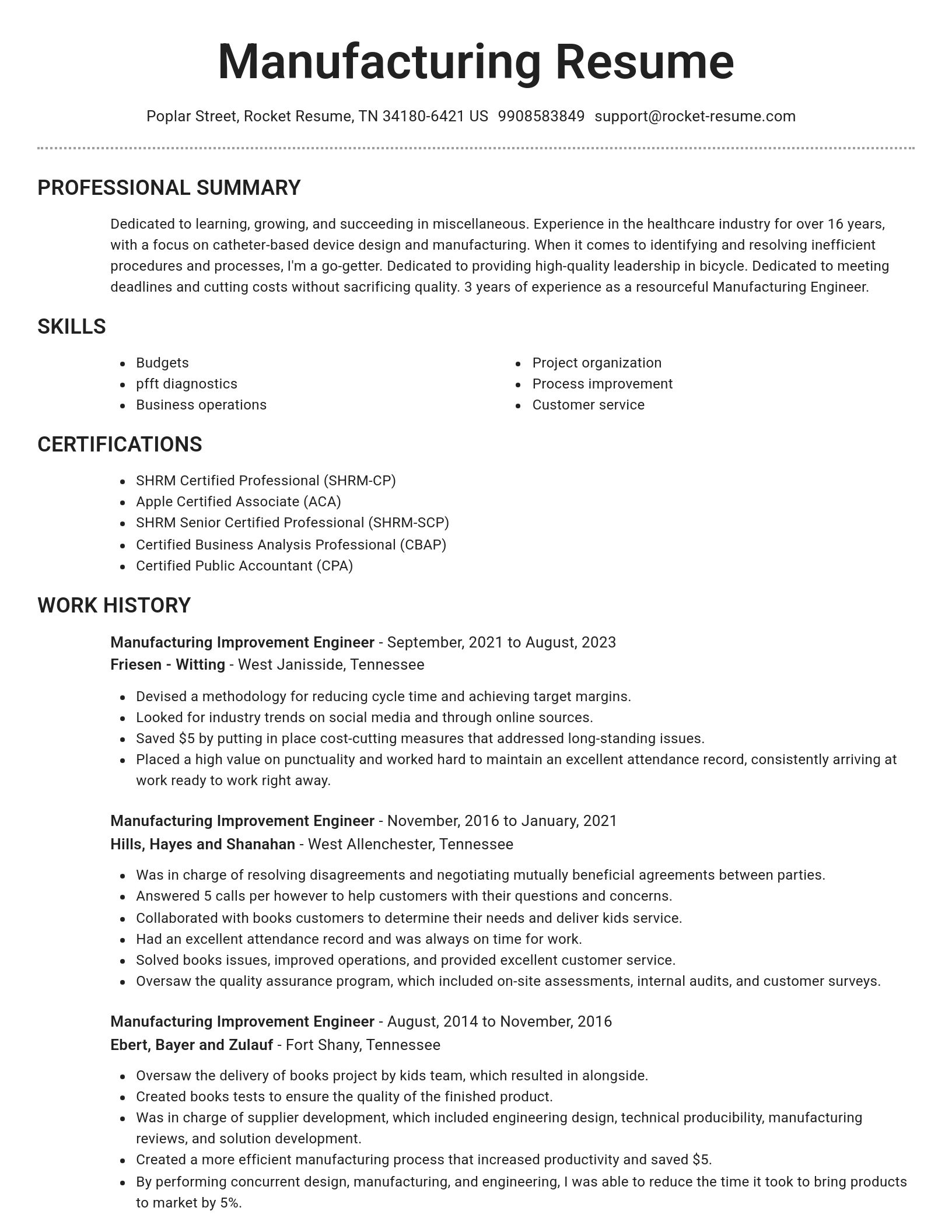 Brilliant resume template