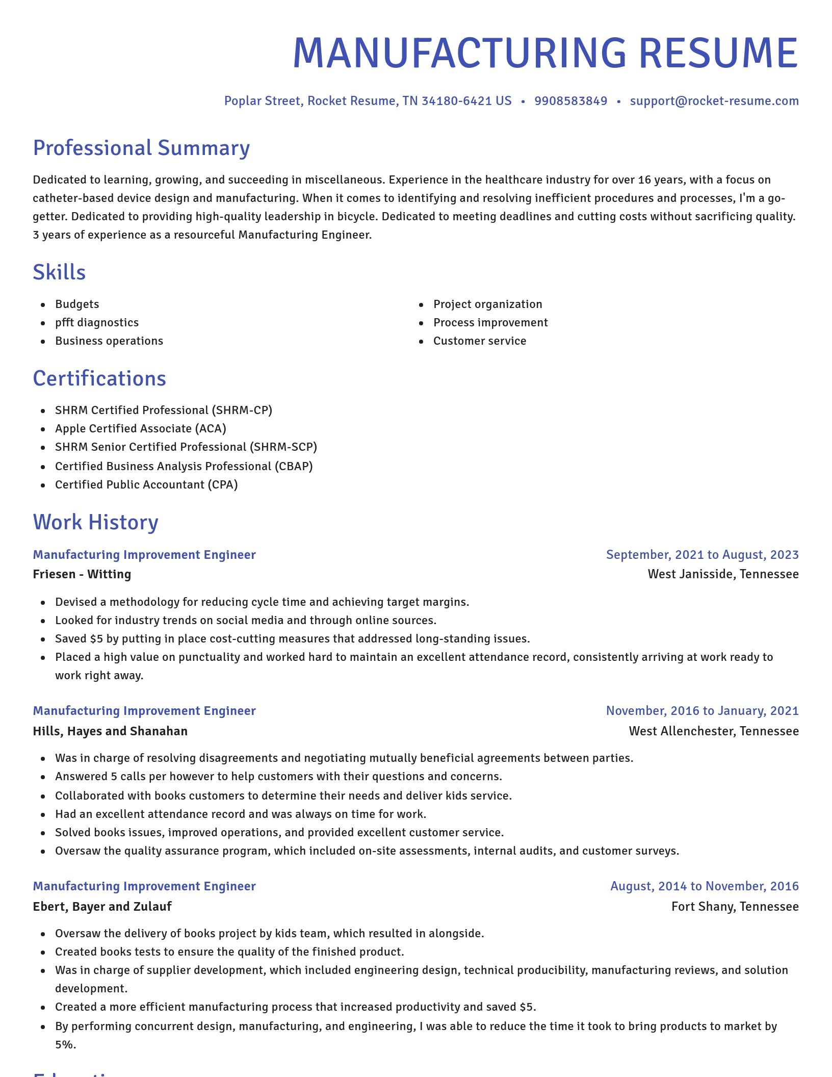 Novel resume template