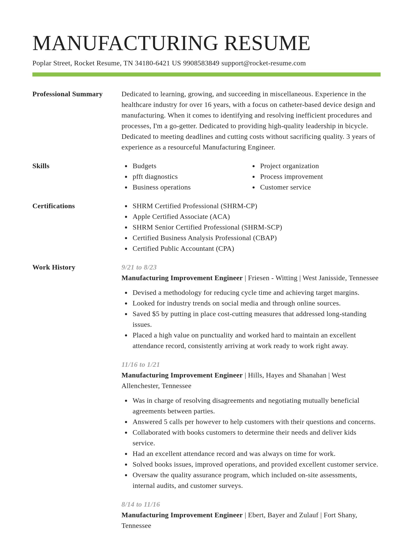 Smart resume template