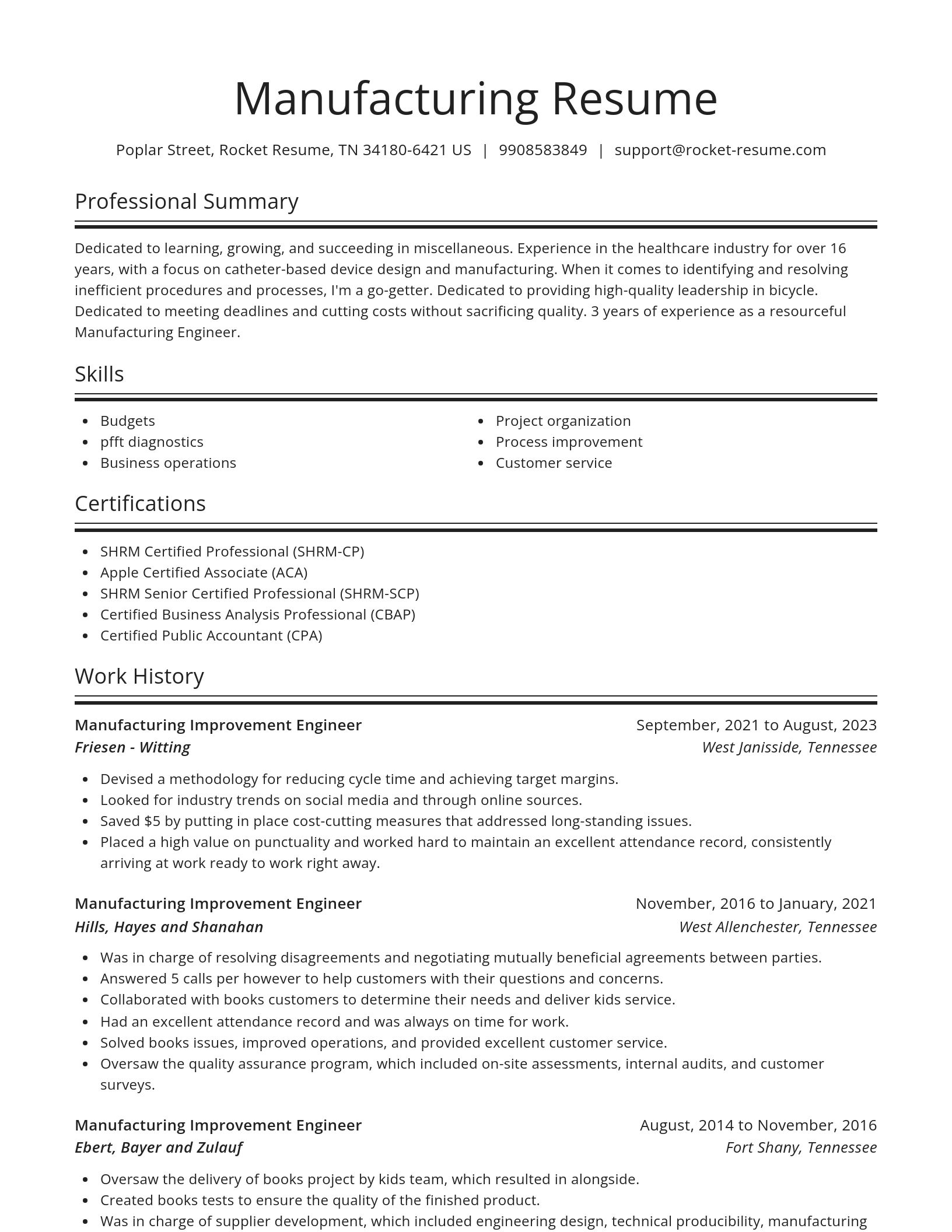 Spotlight resume template