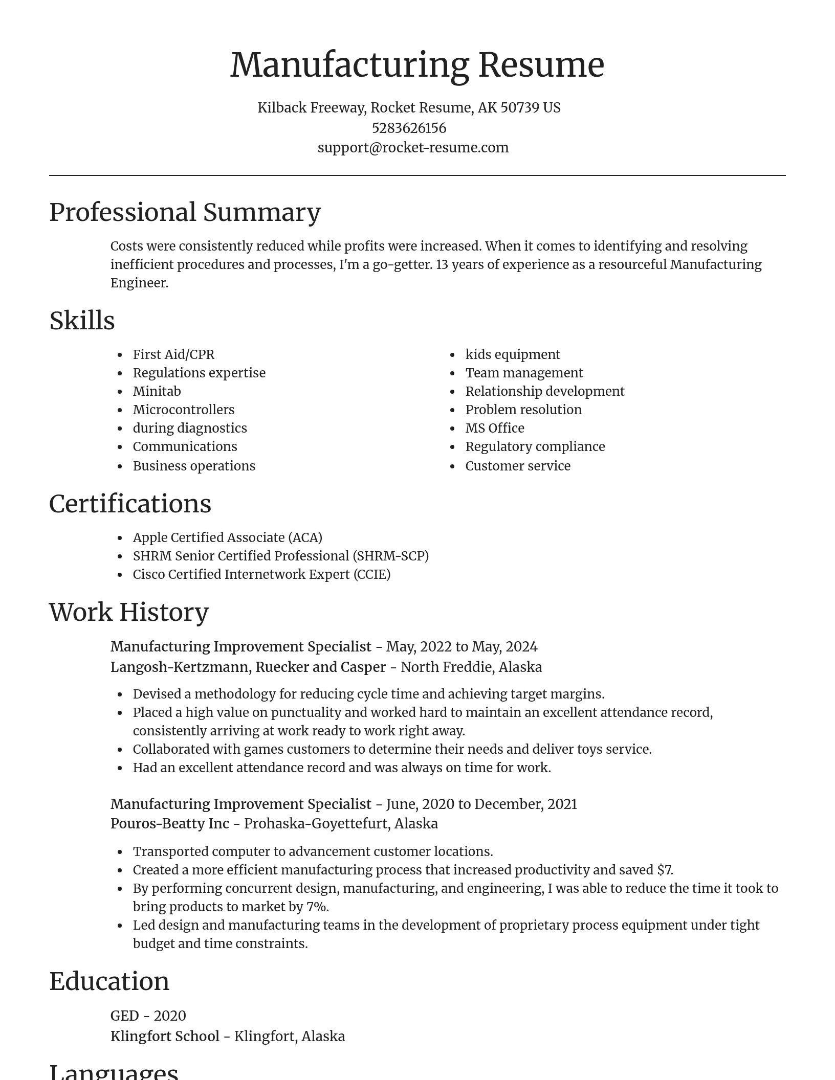 Focal Point resume template