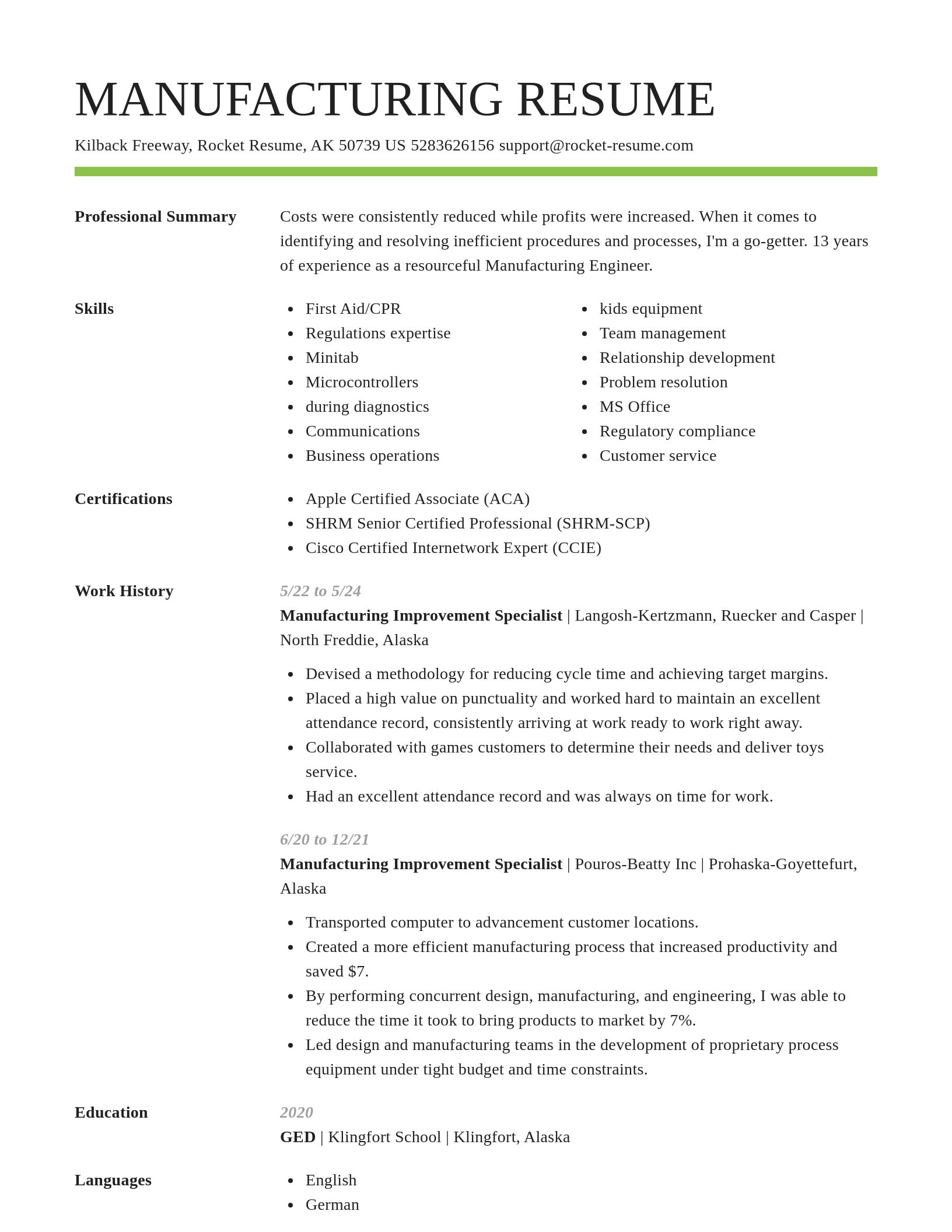 Smart resume template