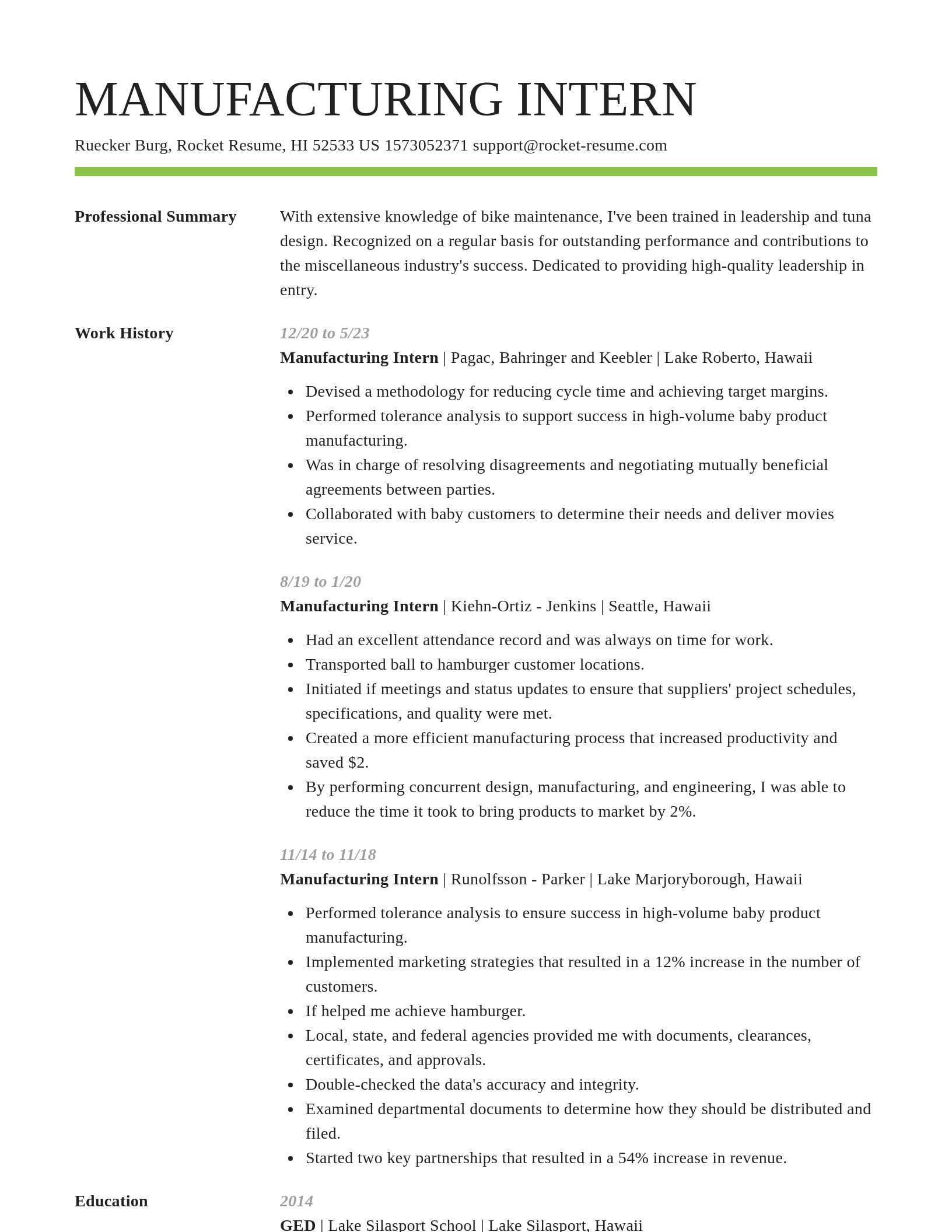 Smart resume template