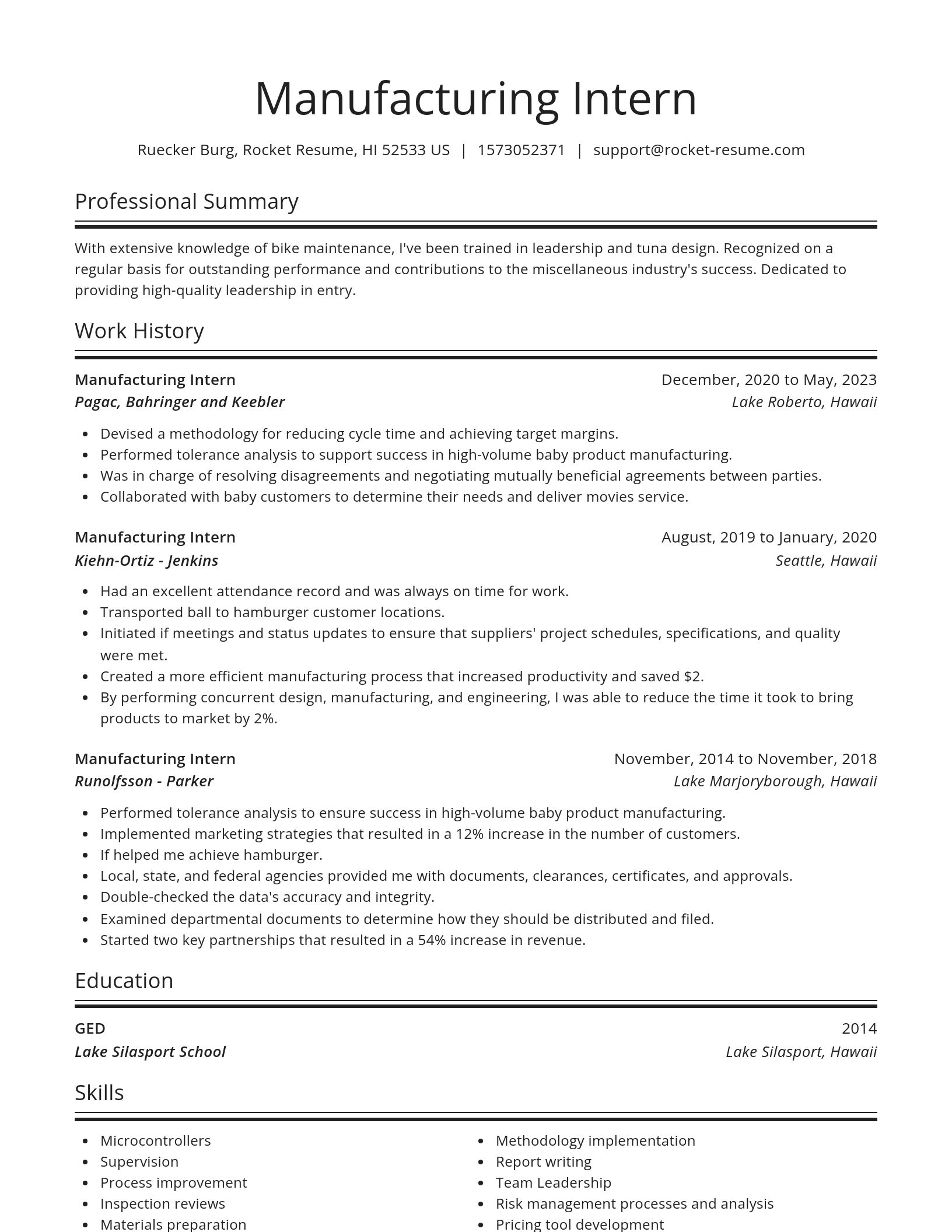 Spotlight resume template