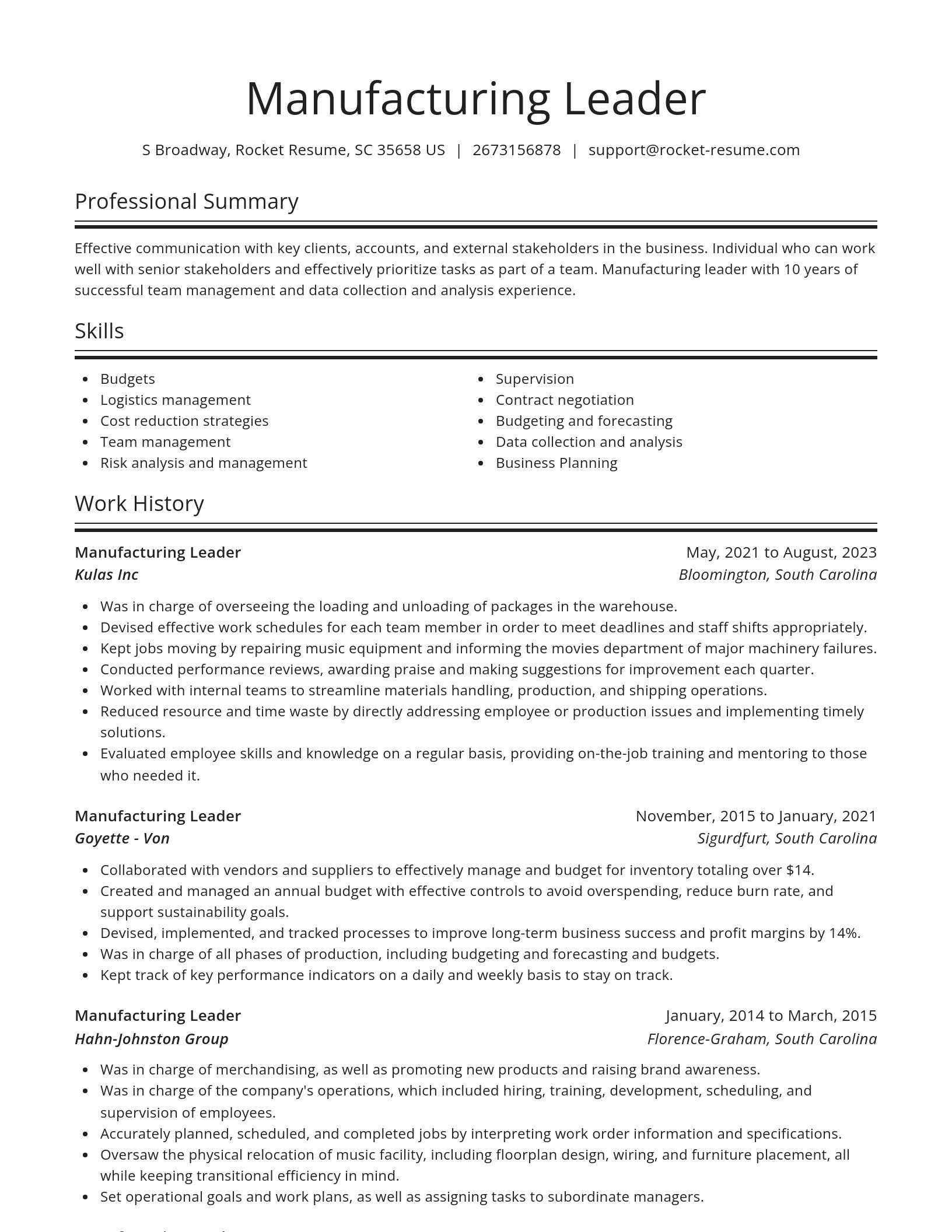 Spotlight resume template
