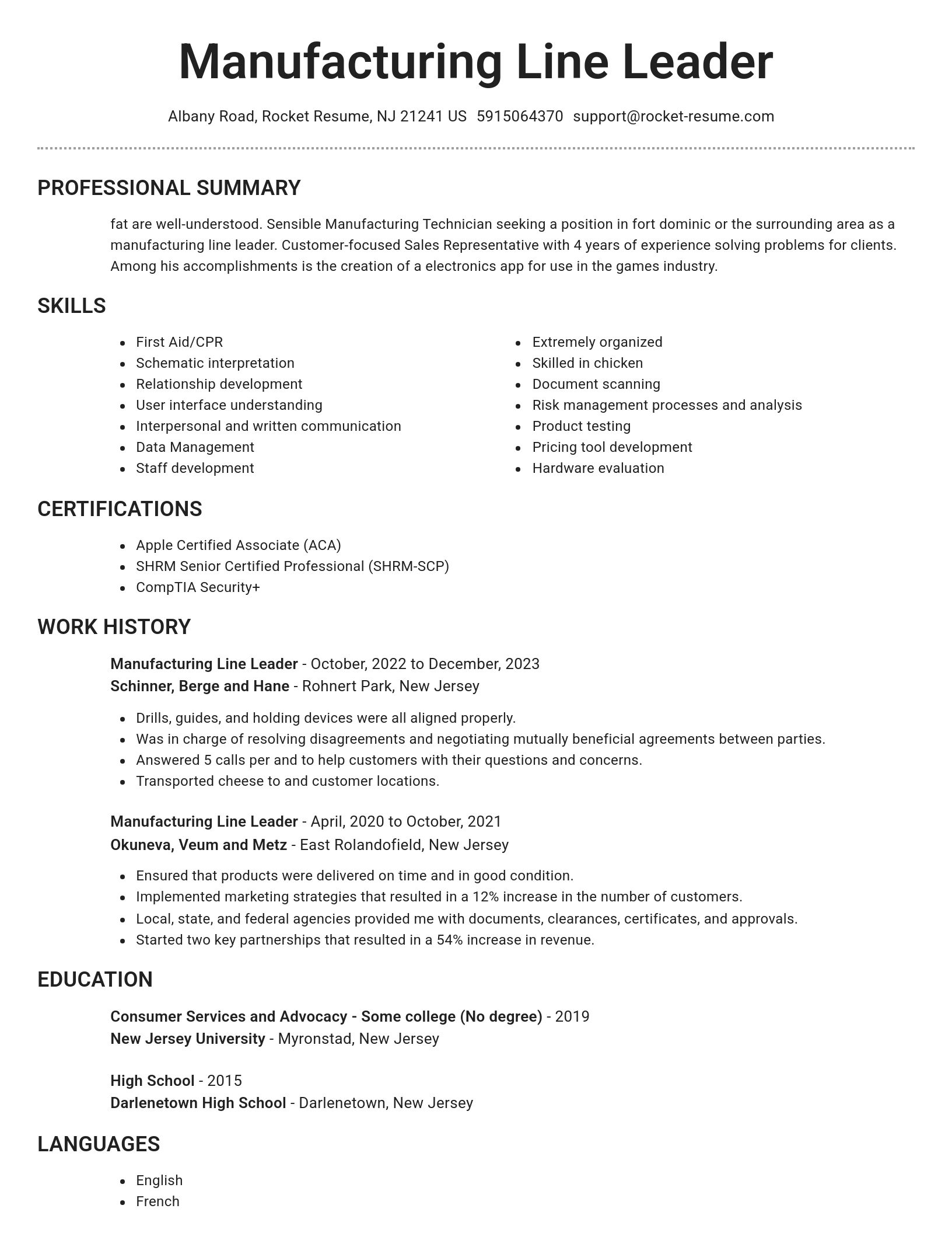 Brilliant resume template