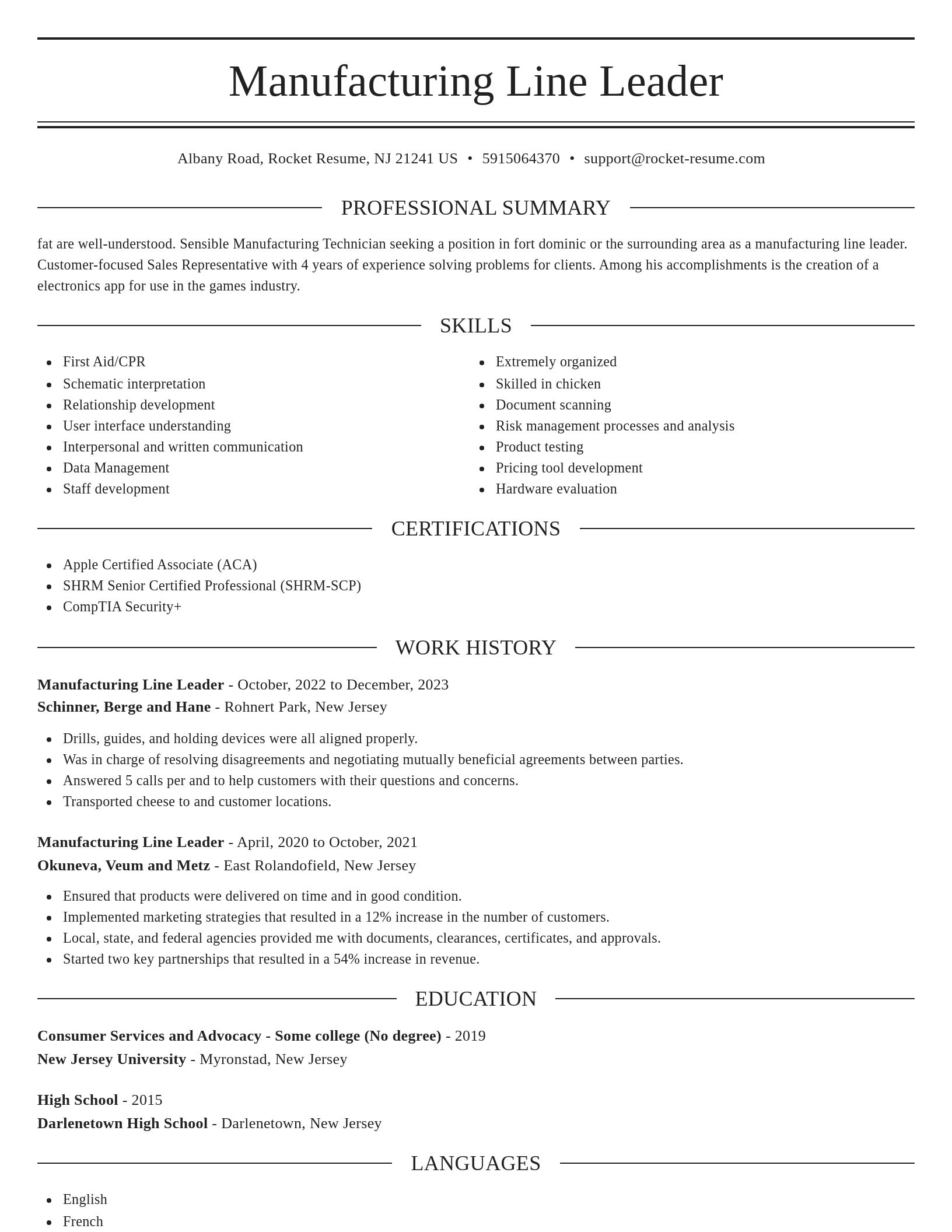 Elegant resume template
