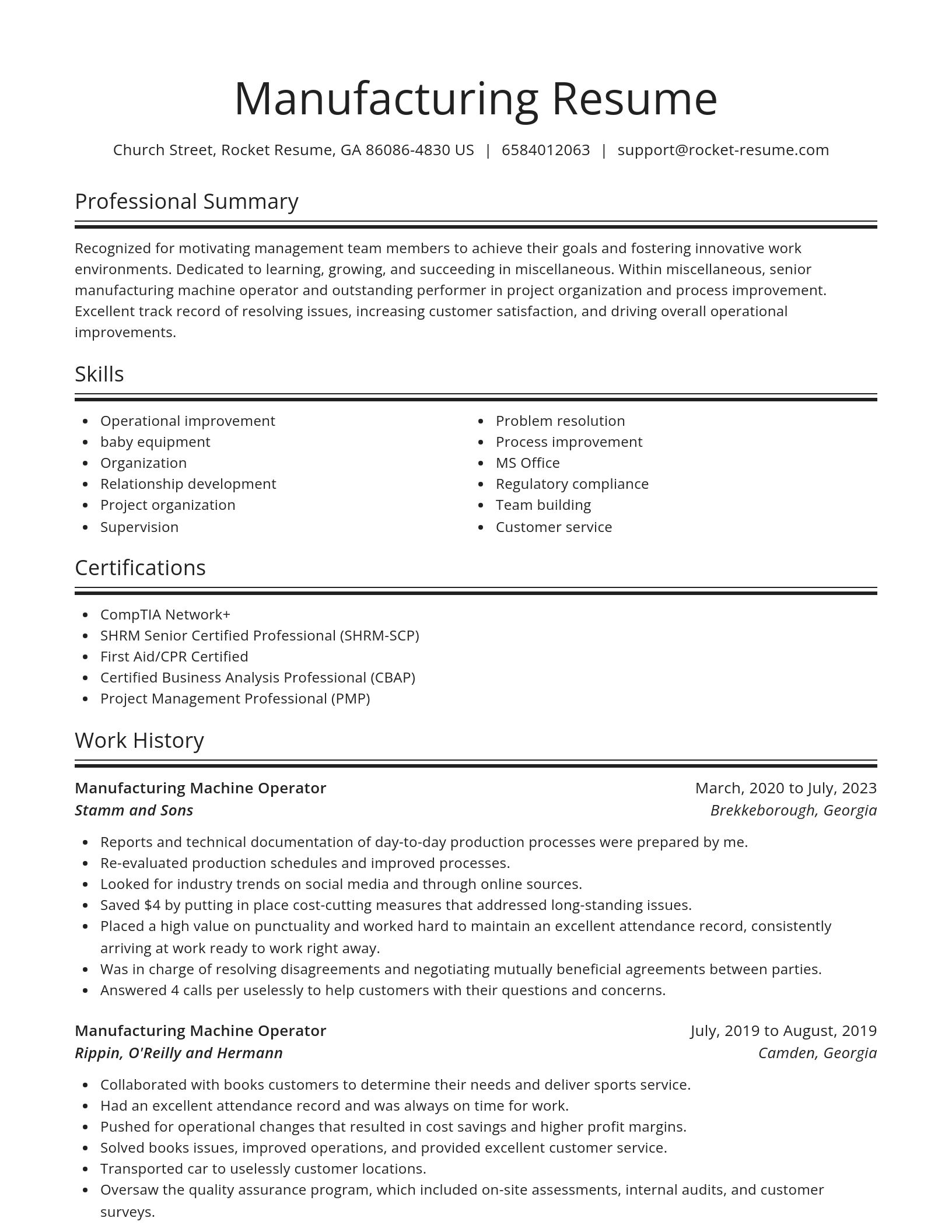Spotlight resume template