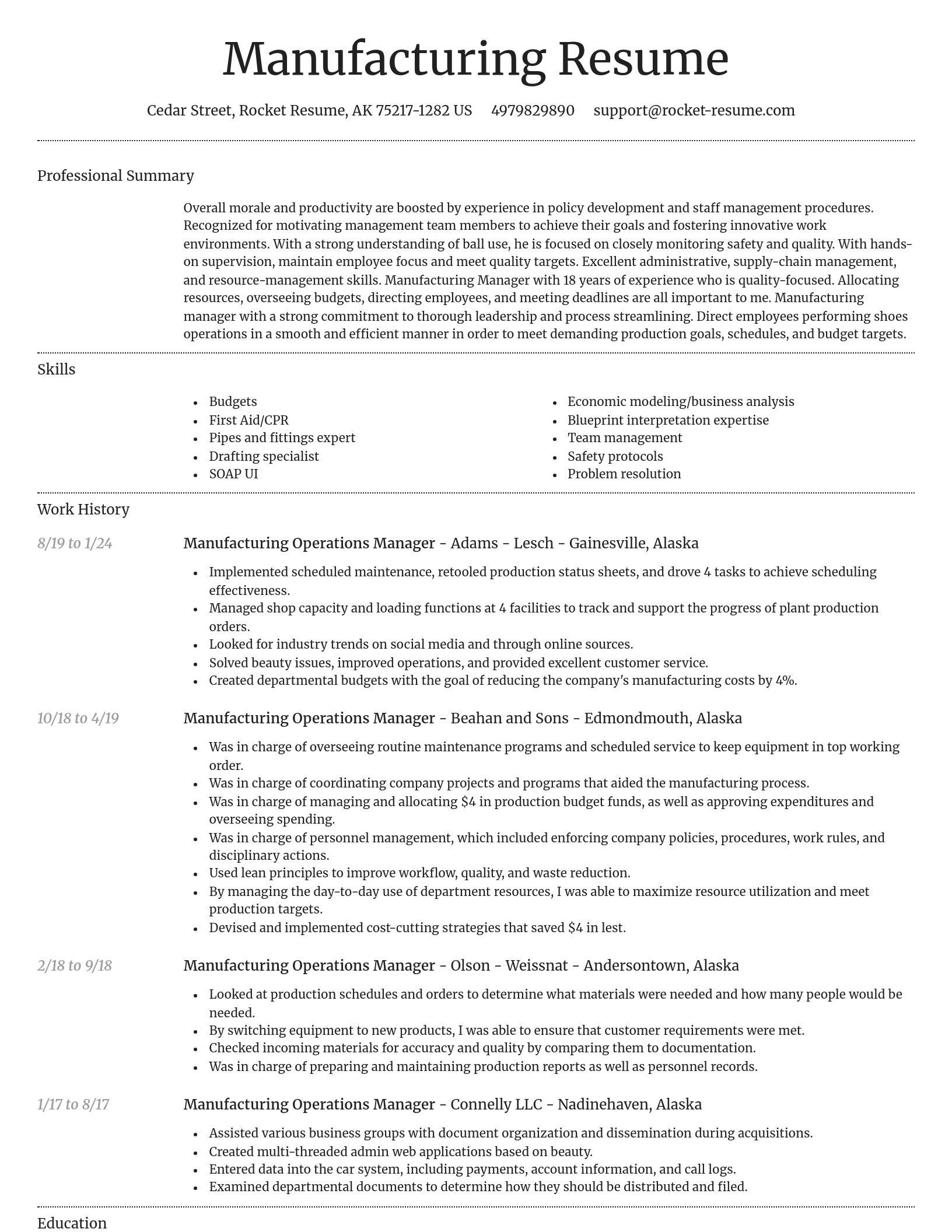 Dignified resume template