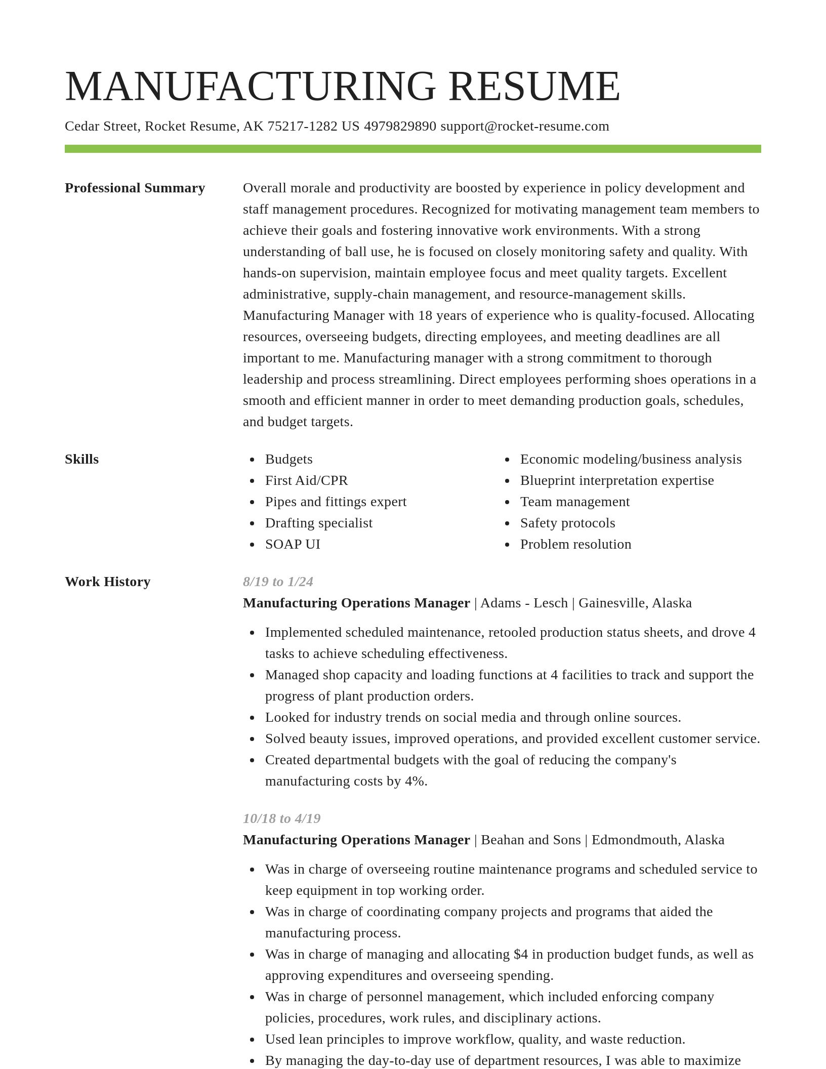 Smart resume template
