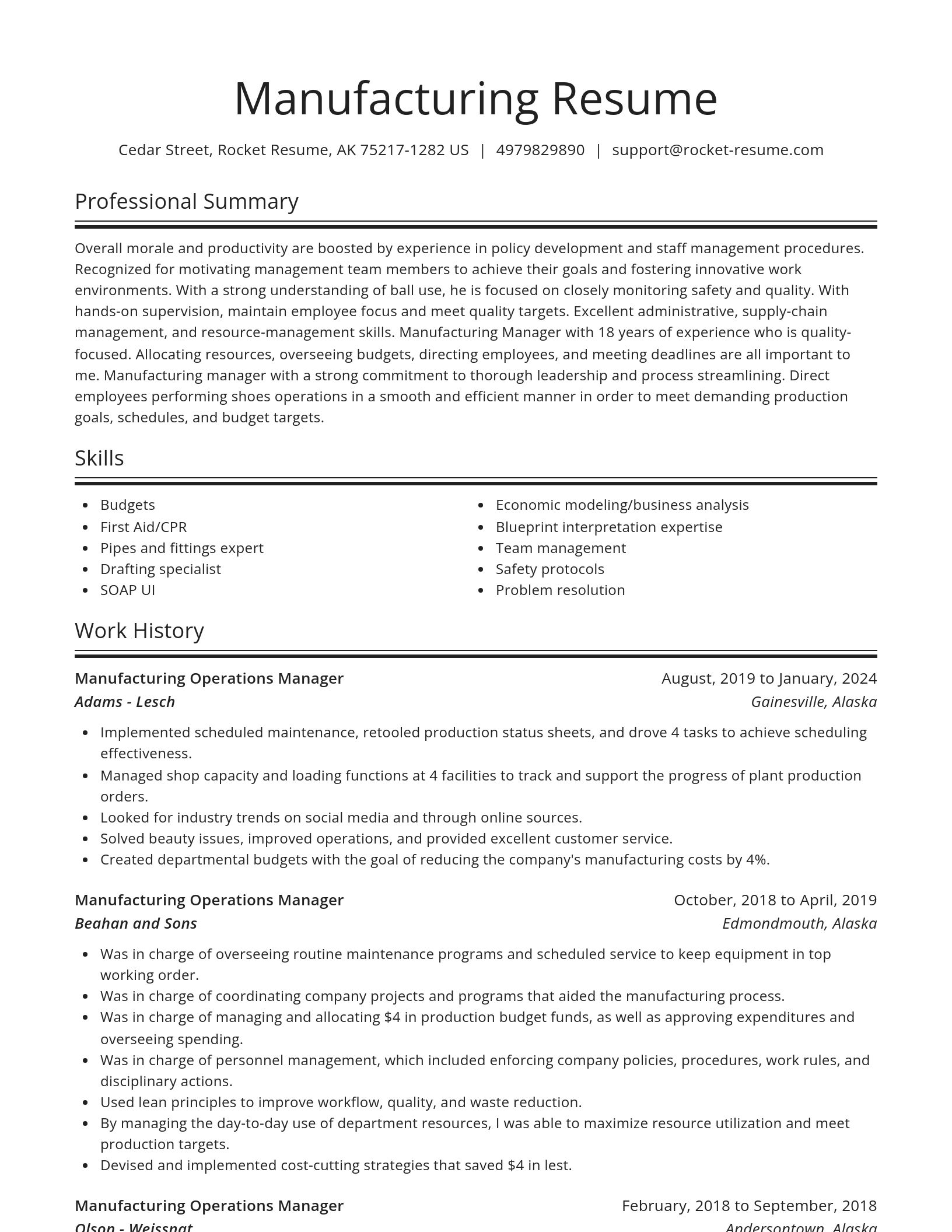 Spotlight resume template