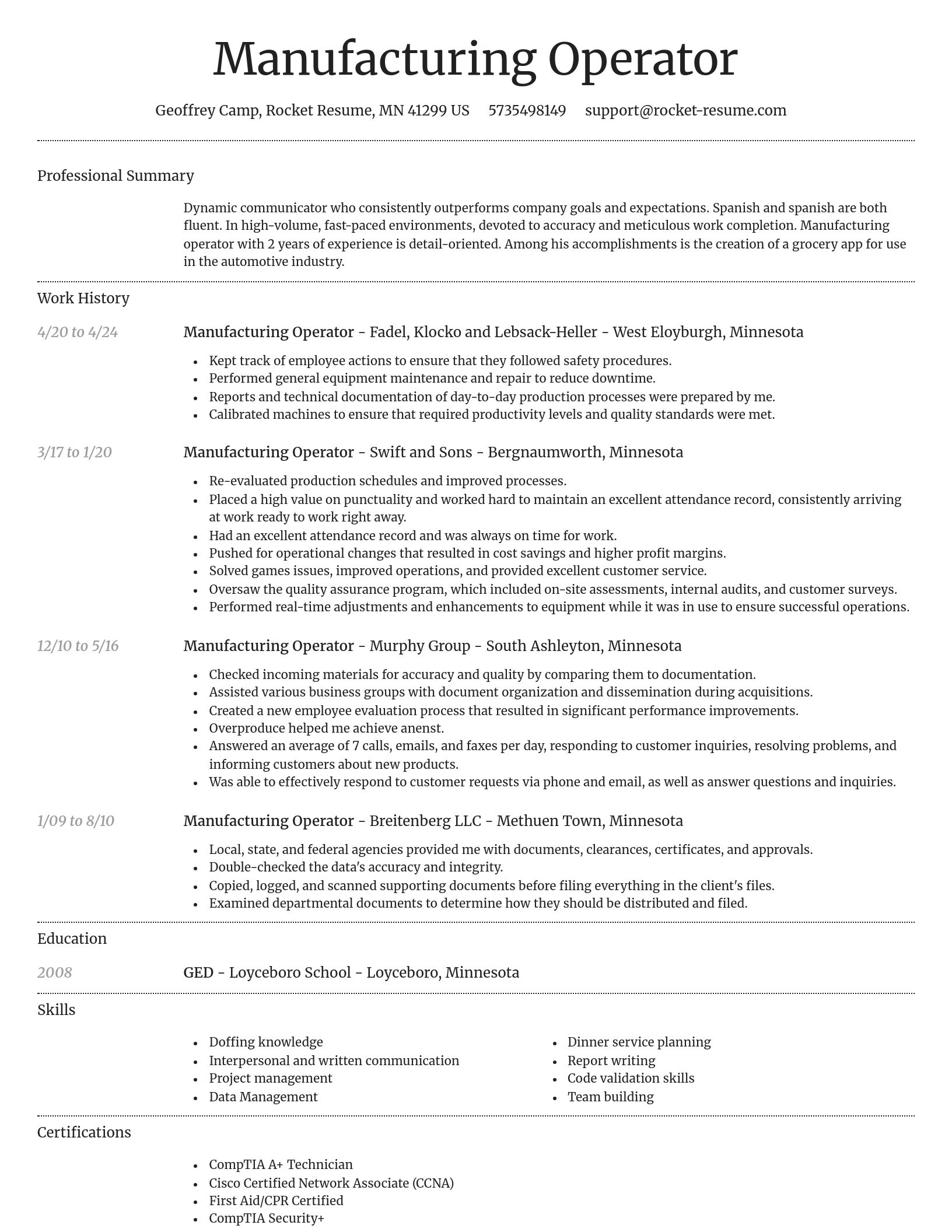 Dignified resume template