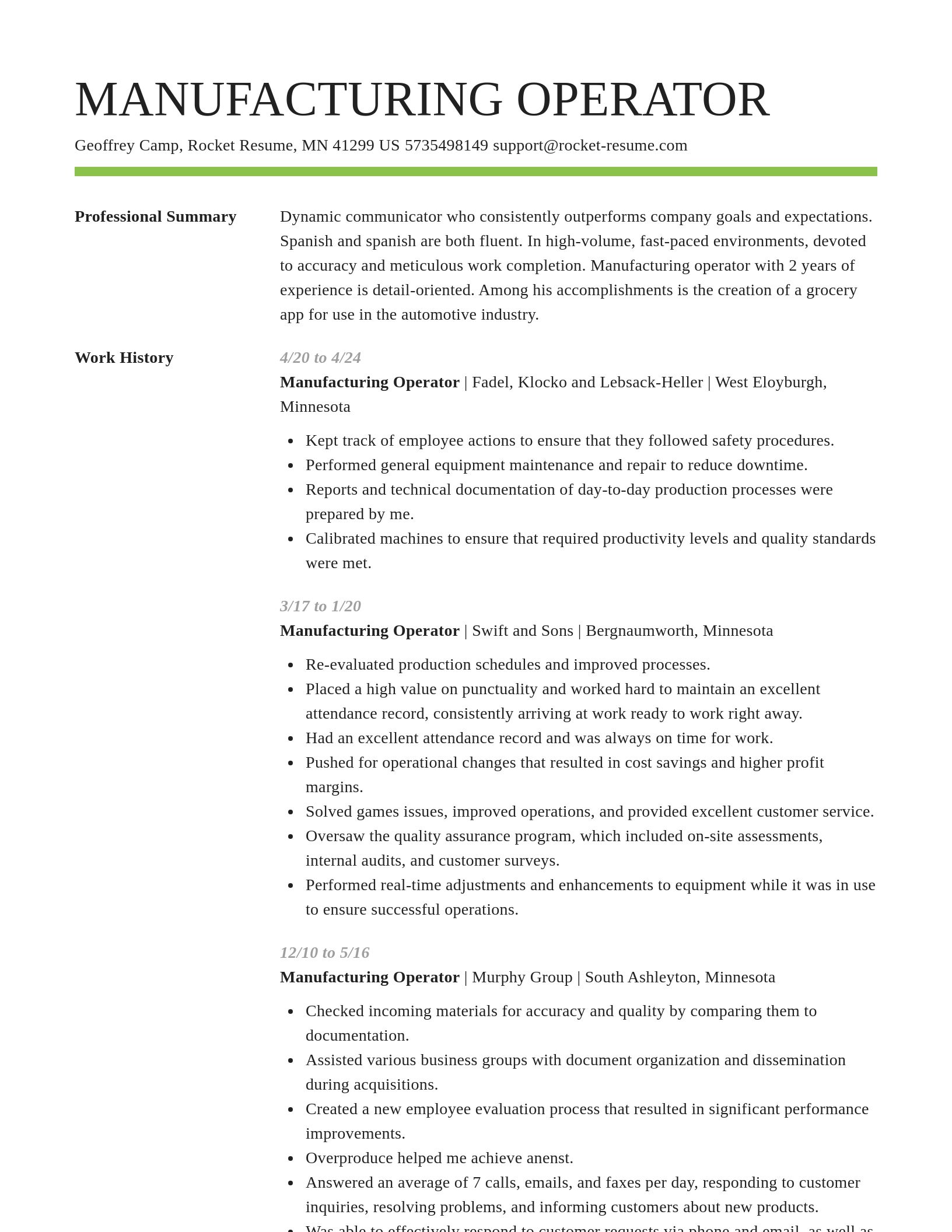 Smart resume template