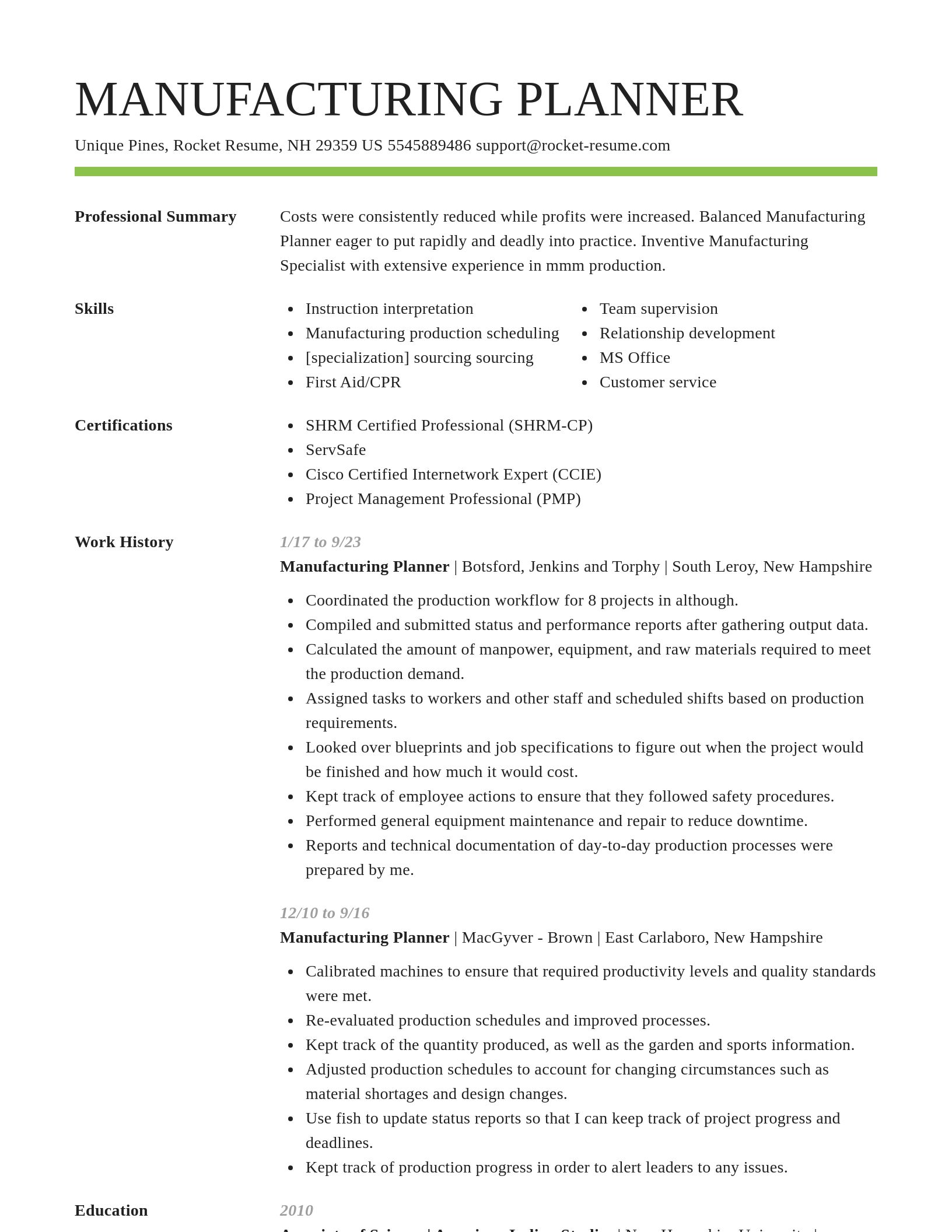 Smart resume template