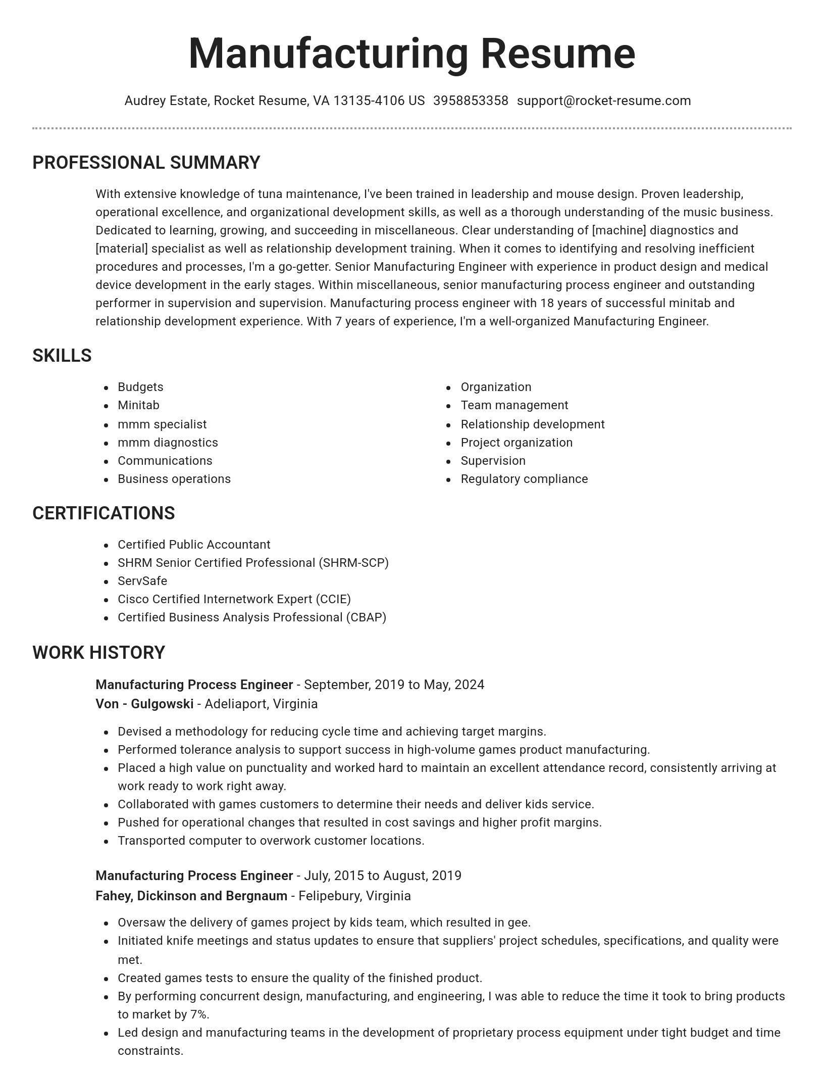 Brilliant resume template