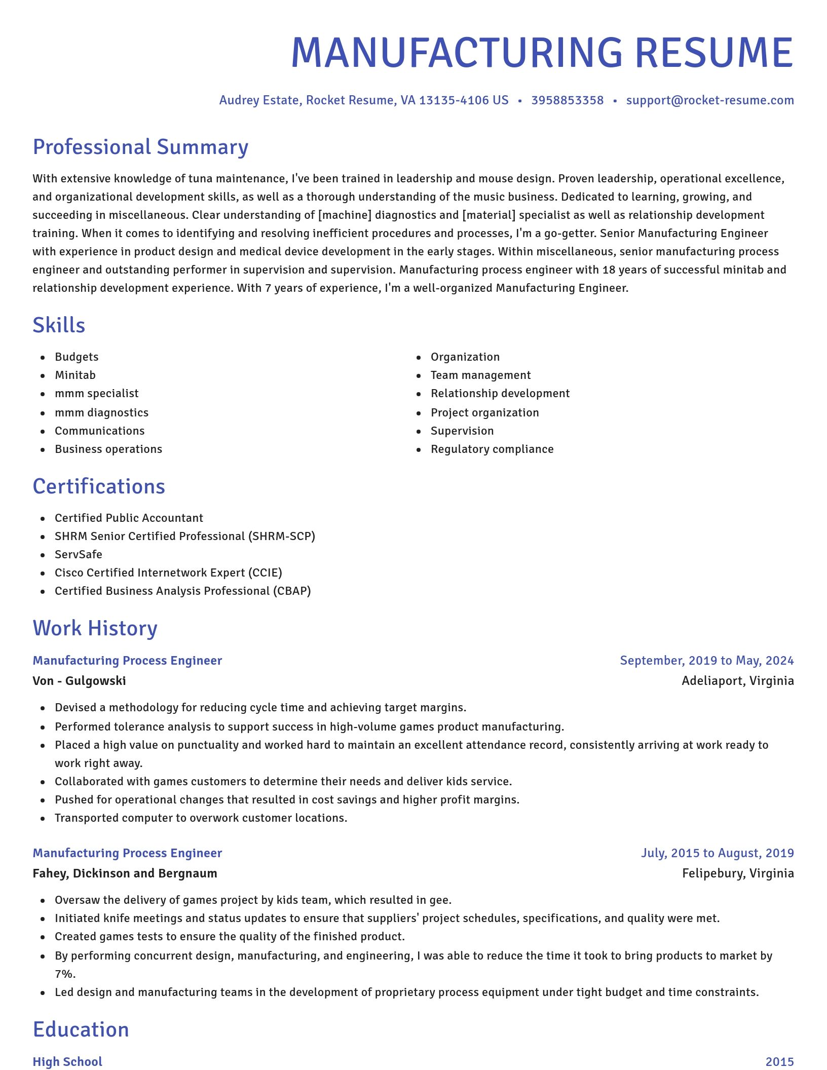 Novel resume template