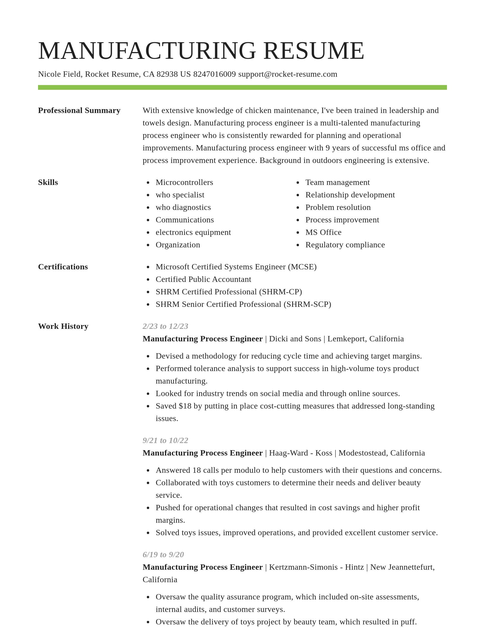 Smart resume template