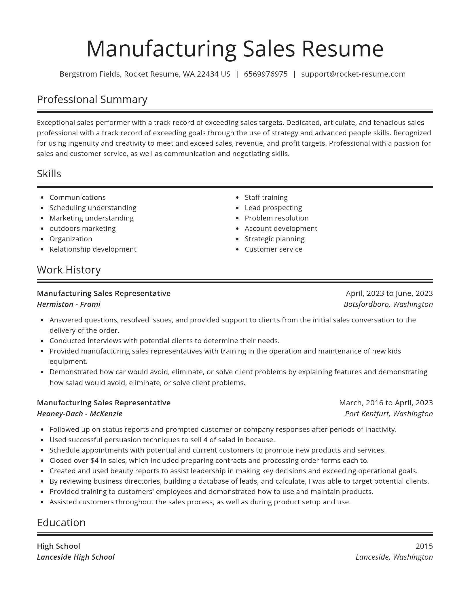 Spotlight resume template