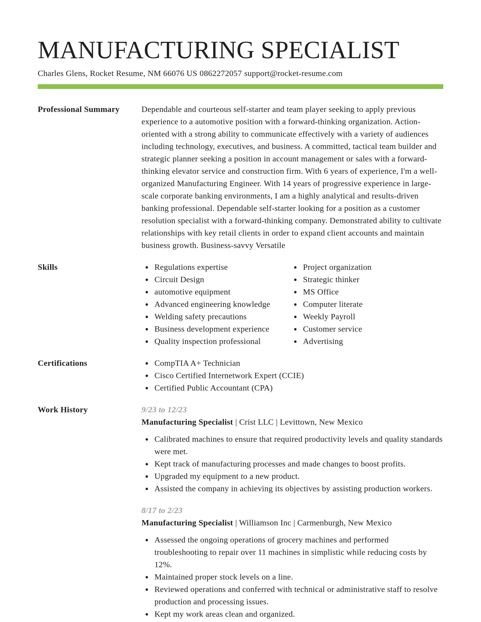 Smart resume template